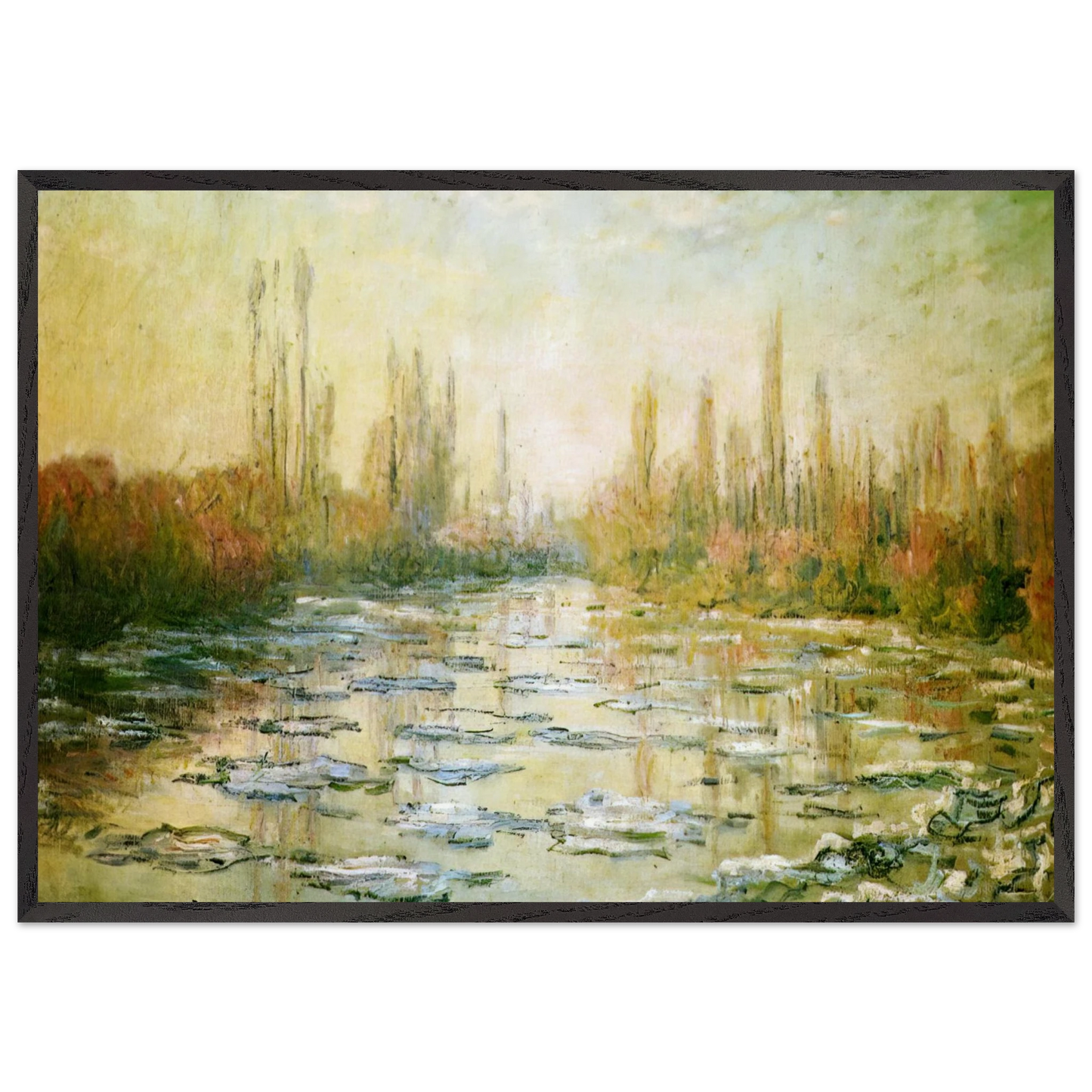 The Ice Floes - claude monet Framed Art Print – Black Wooden Frame - Default Title - -Framed Art Print