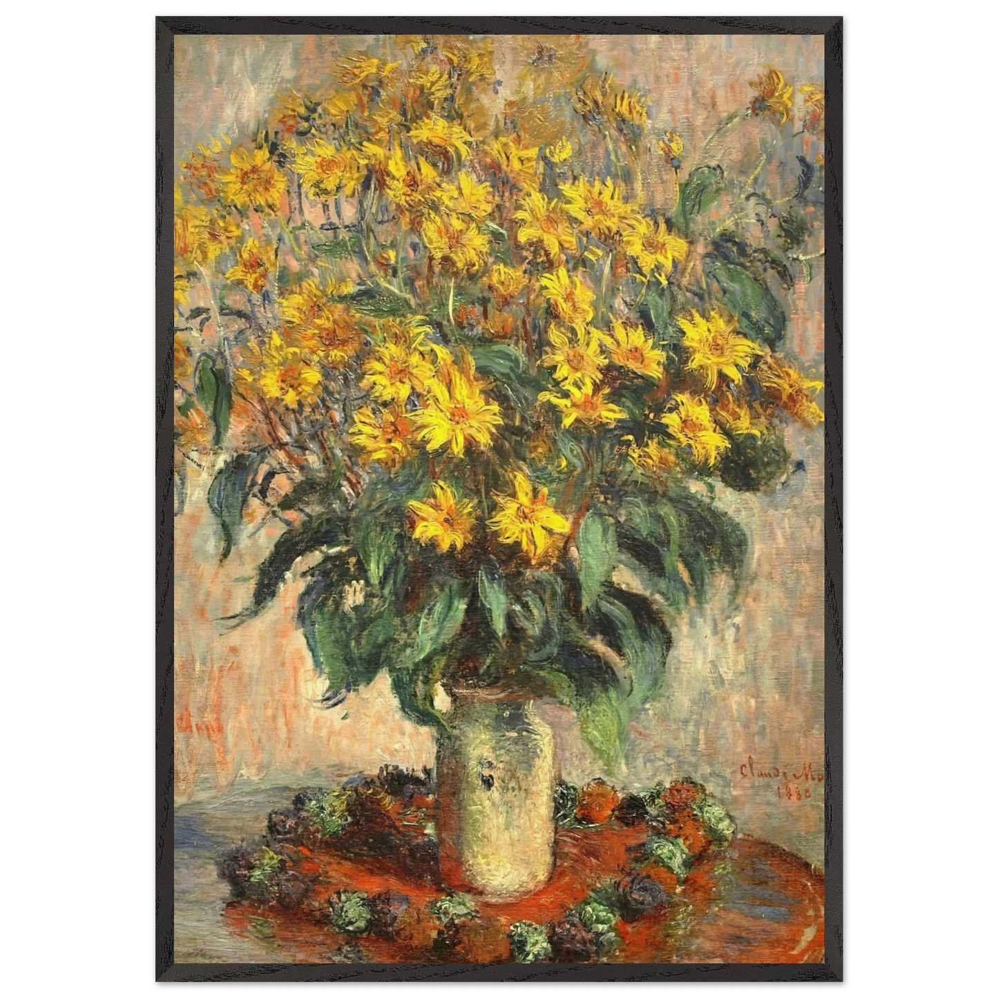 Jerusalem Artichokes - claude monet Framed Art Print – Black Wooden Frame - Default Title - -Framed Art Print