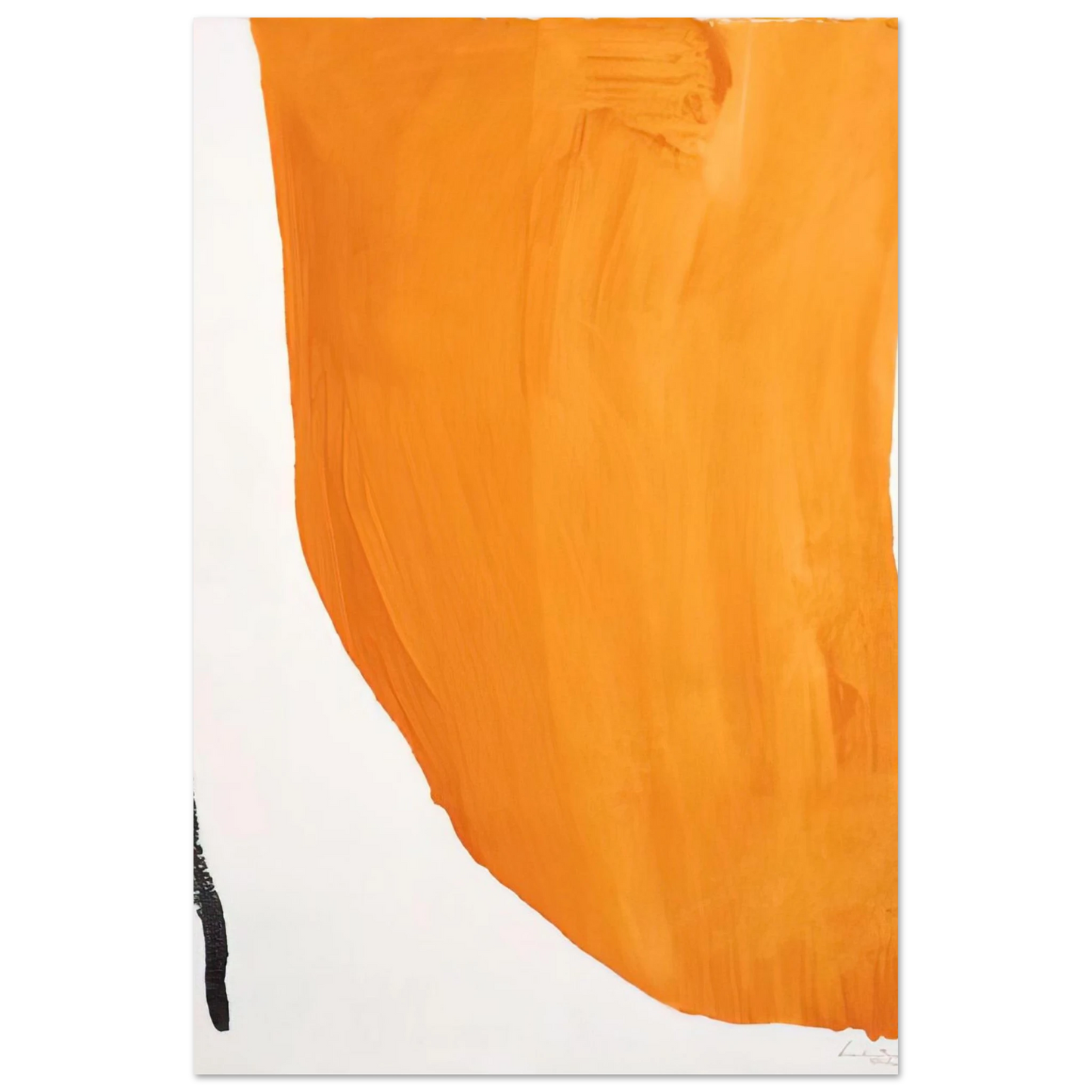 Helen Frankenthaler - Orange Downpour - 1970 Wall art - 60x80 cm / 24x32 inches - Premium Wooden Framed Poster With Fine Art Paper - Wood frame