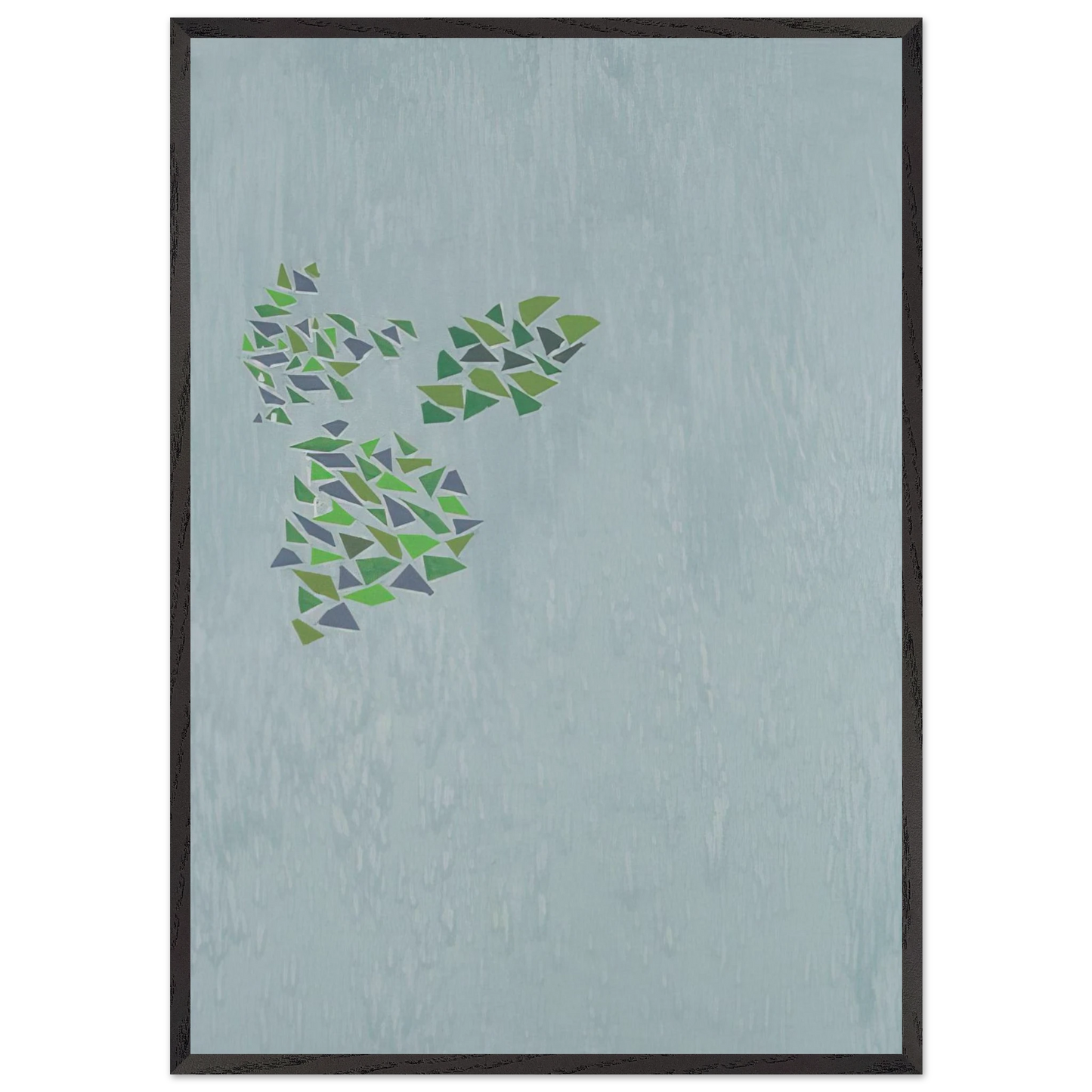 Colors on Blue - Post-Painterly Abstraction - Robert Goodnough 70x100 cm / 28x40 inches Framed Art Print – Black Wooden Frame