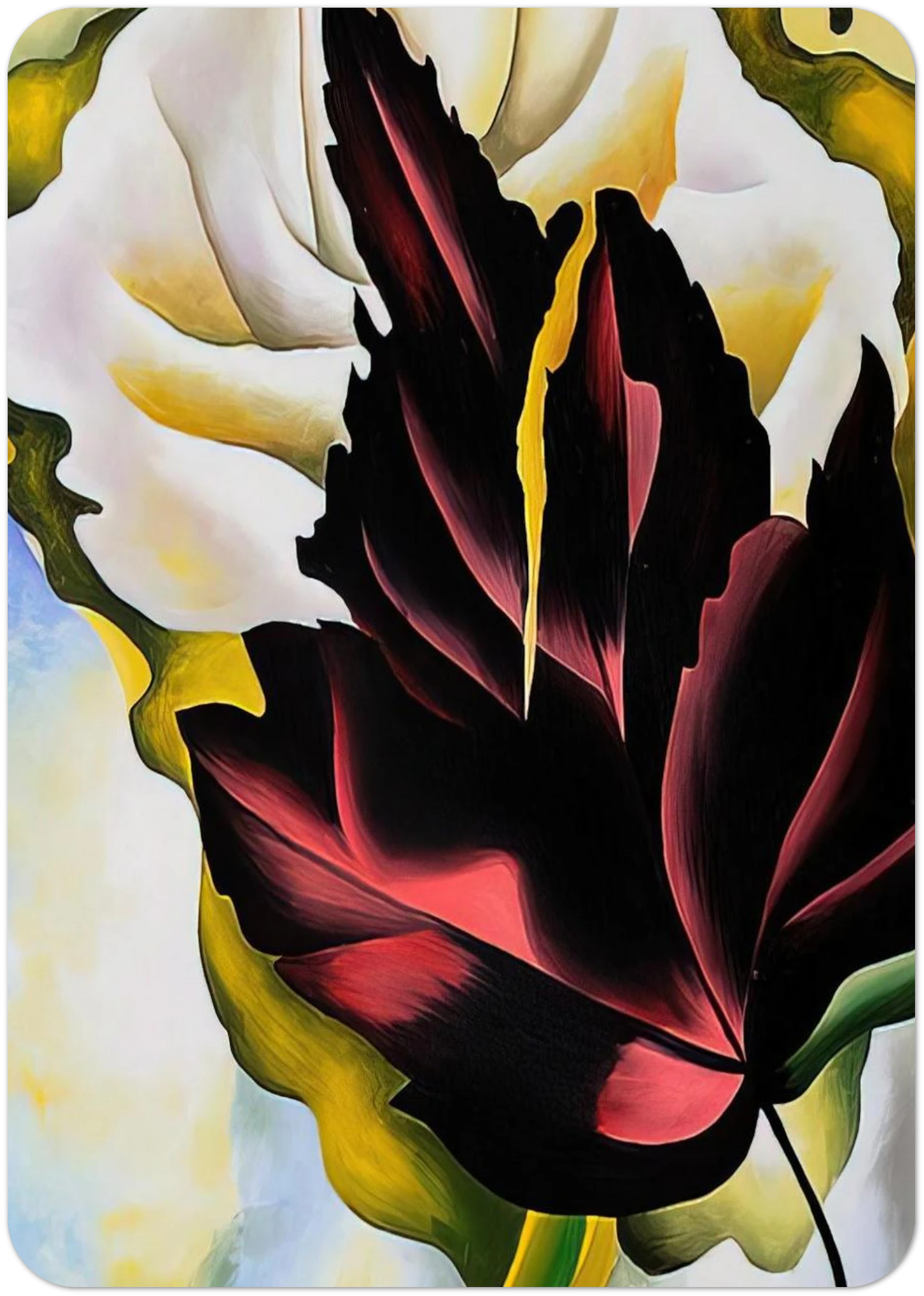 Pattern Leaves By Georgia O'Keeffe Pack of 10 Post Cards | Georgia O'Keeffe Post Cards | A6 (10.5 x 14.8 cm) - 4.1 x 5.8 inches