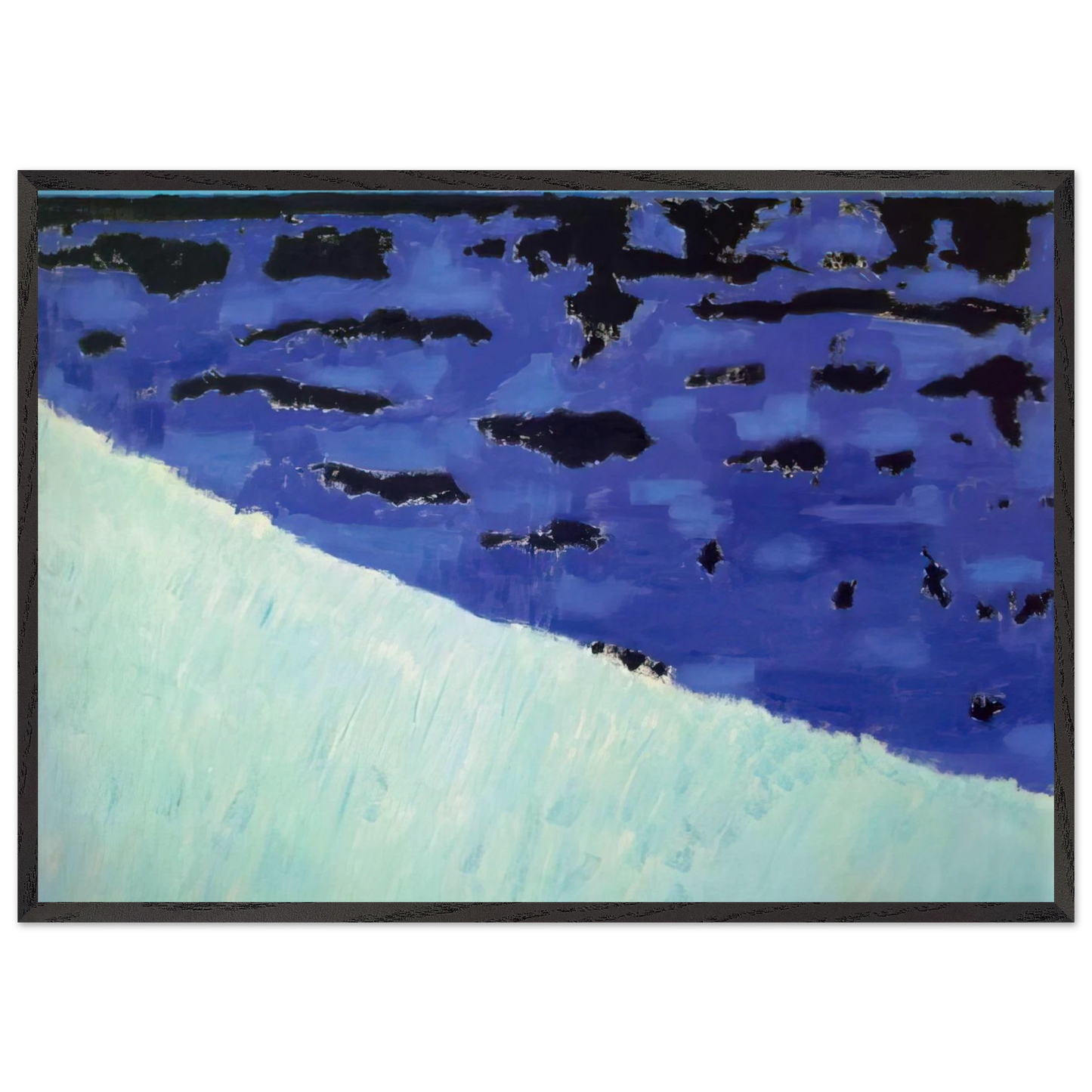 Sea Grasses and Blue Sea - 1958 - Milton Avery Framed Art Print – Black Wooden Frame - Default Title - -Framed Art Print