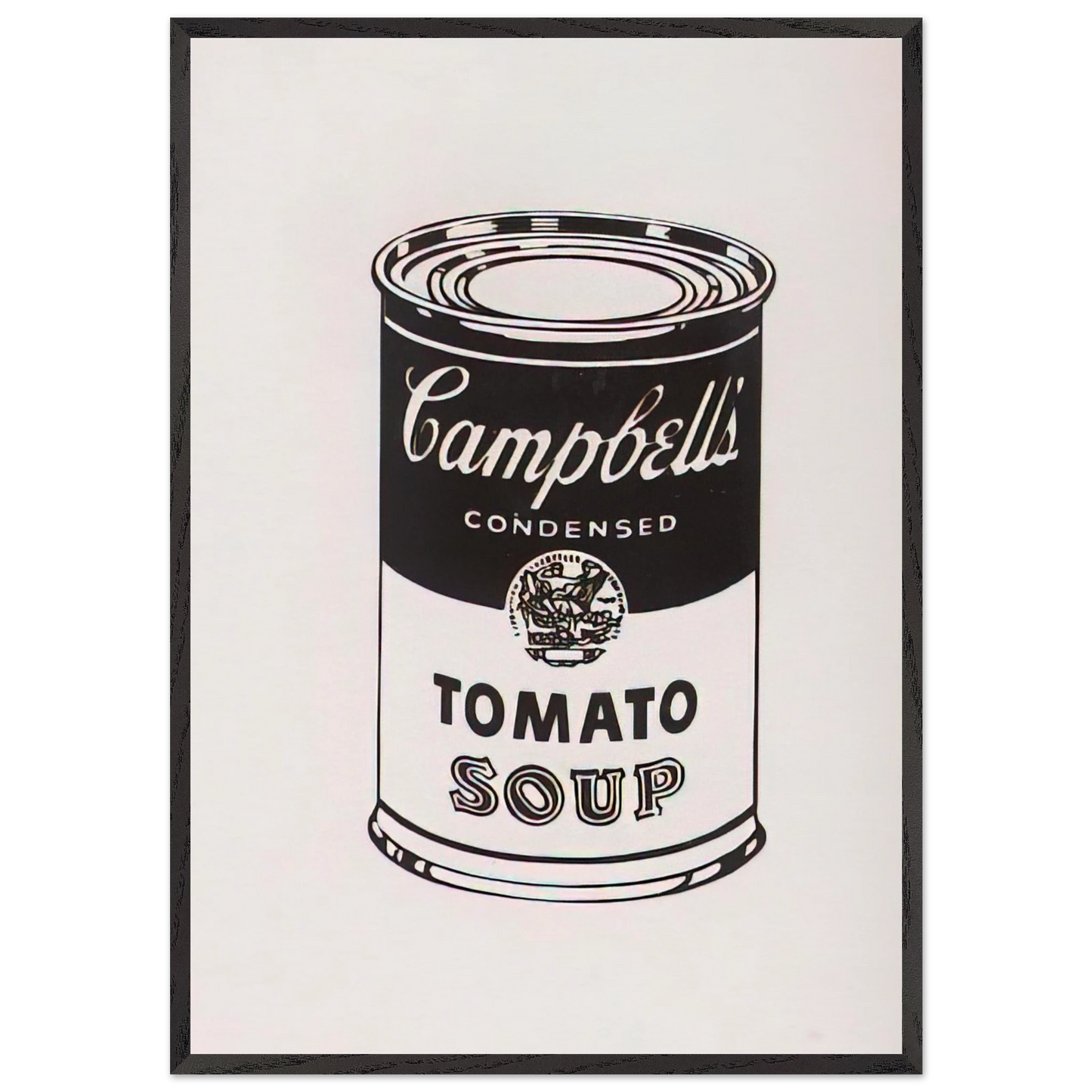 Campbells Soup Can Tomato -Retrospective Series - Andy Warhol 70x100 cm / 28x40 inches Framed Art Print – Black Wooden Frame