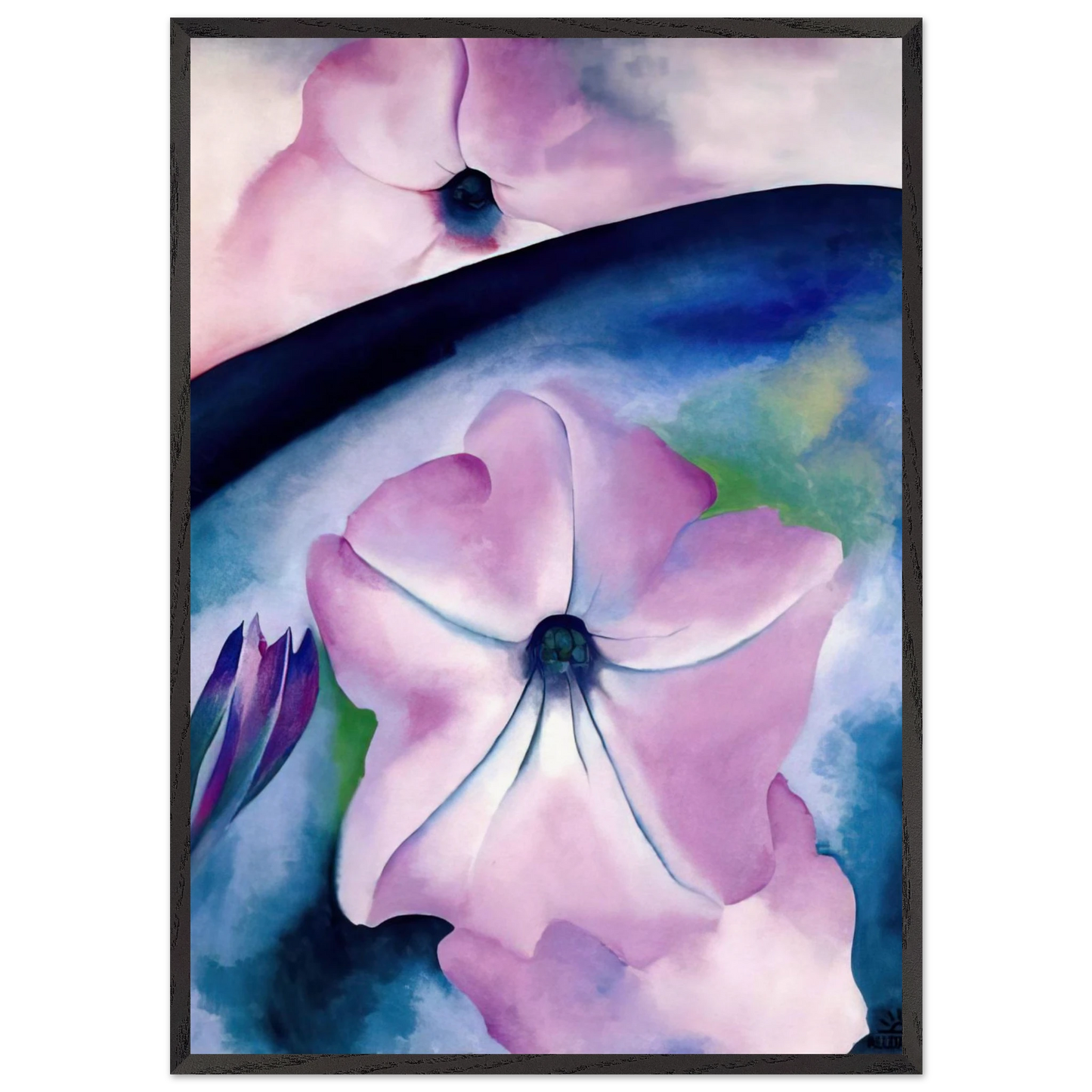 Petunia II - Georgia OKeeffe 70x100 cm / 28x40 inches Framed Art Print – Black Wooden Frame