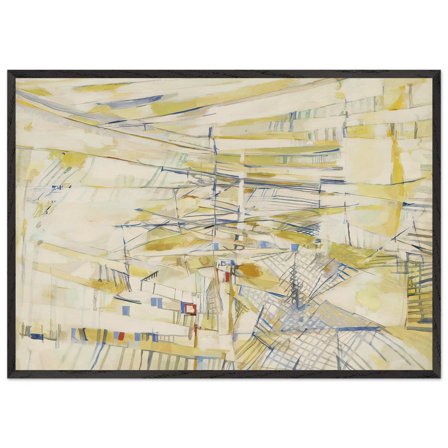 Loranger - 1954 - Maria Helena Vieira da Silva 70x100 cm / 28x40 inches Framed Art Print – Black Wooden Frame