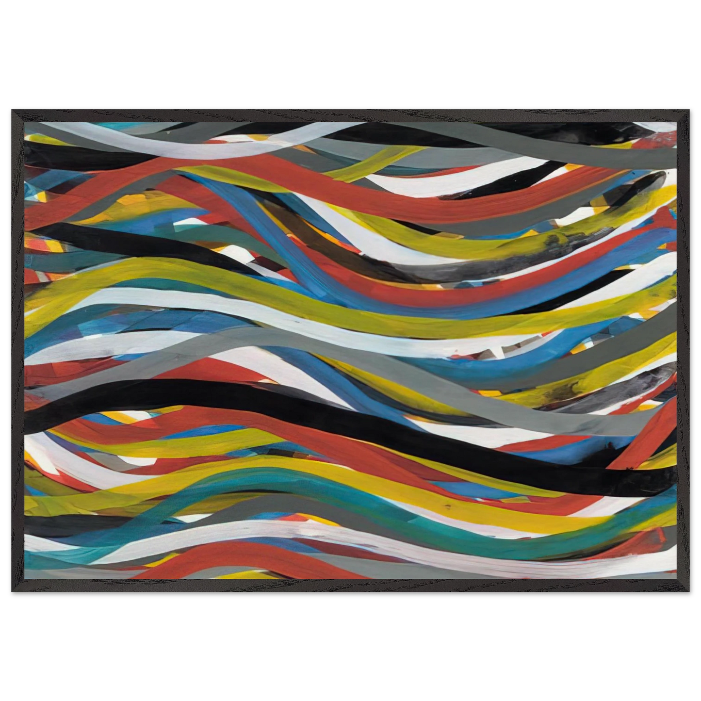 Untitled Ribbons - Sol LeWitt Framed Art Print – Black Wooden Frame - Default Title - -Framed Art Print