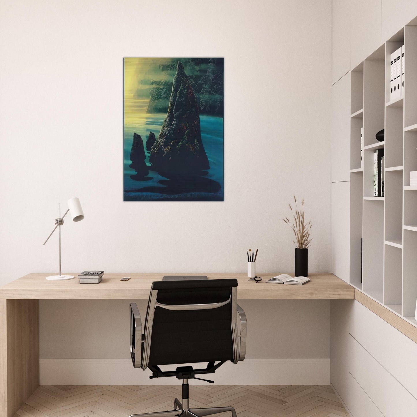 The Rock - Eyvind Earle Brushed Aluminum Print - 70x100 cm / 28x40 inches | Eyvind Earle Aluminum Print | Eyvind Earle Prints