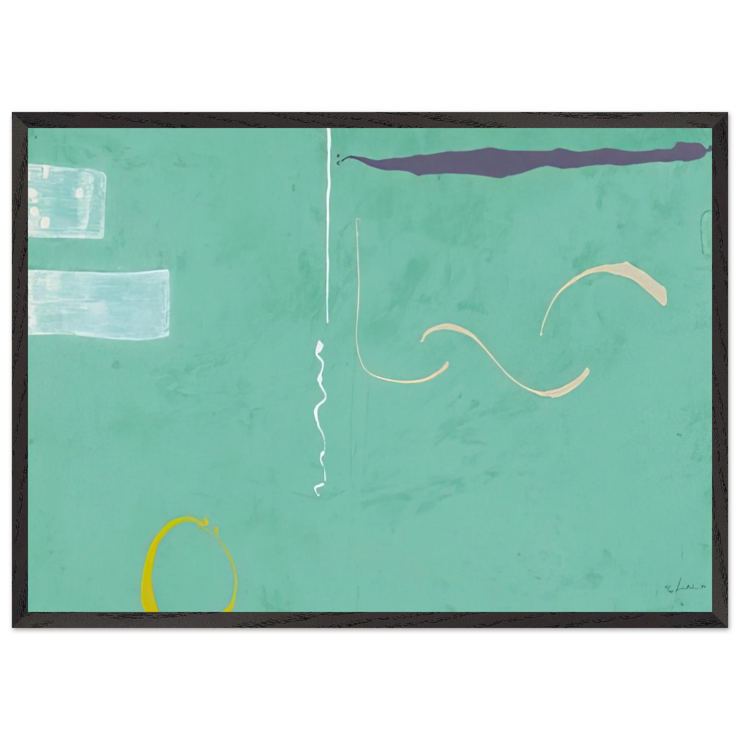 Helen Frankenthaler - Tahiti - 1989 Wall art - 27x35 cm / 11x14 inches - Premium Wooden Framed Poster With Fine Art Paper - White frame