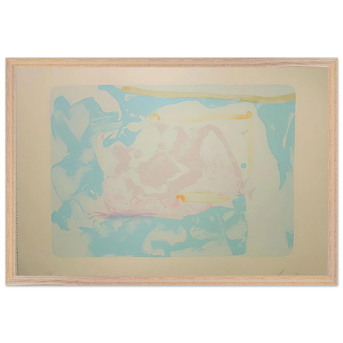 Helen Frankenthaler - Reflections III - 1995 Wall art - 70x100 cm / 28x40 inches - Premium Wooden Framed Poster With Fine Art Paper - White frame