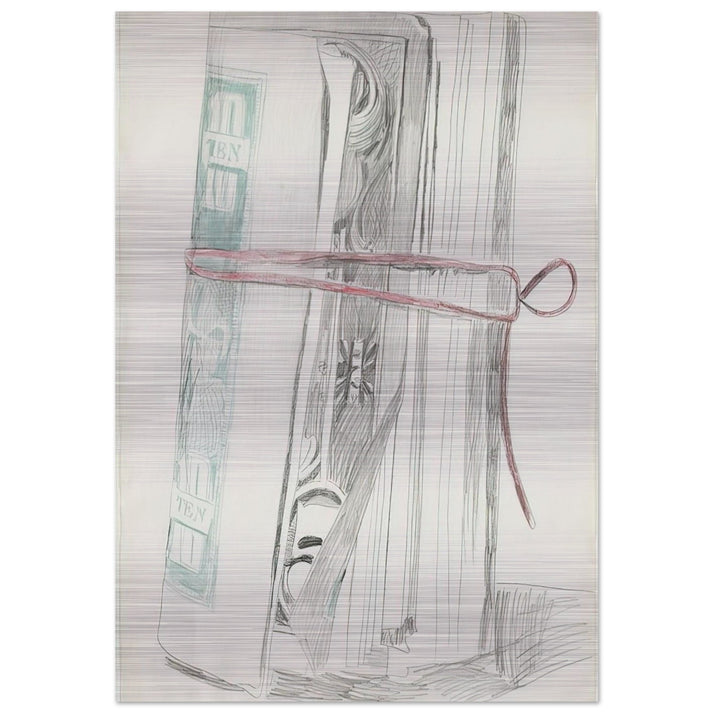 Roll of Bills - Andy Warhol Brushed Aluminum Print - 70x100 cm / 28x40 inches | Andy Warhol Aluminum Print | Andy Warhol Prints