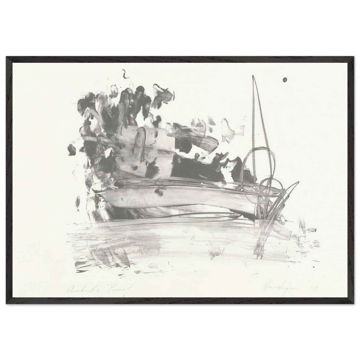 The Hero Leaves His Ship - Grace Hartigan 70x100 cm / 28x40 inches Framed Art Print – Black Wooden Frame