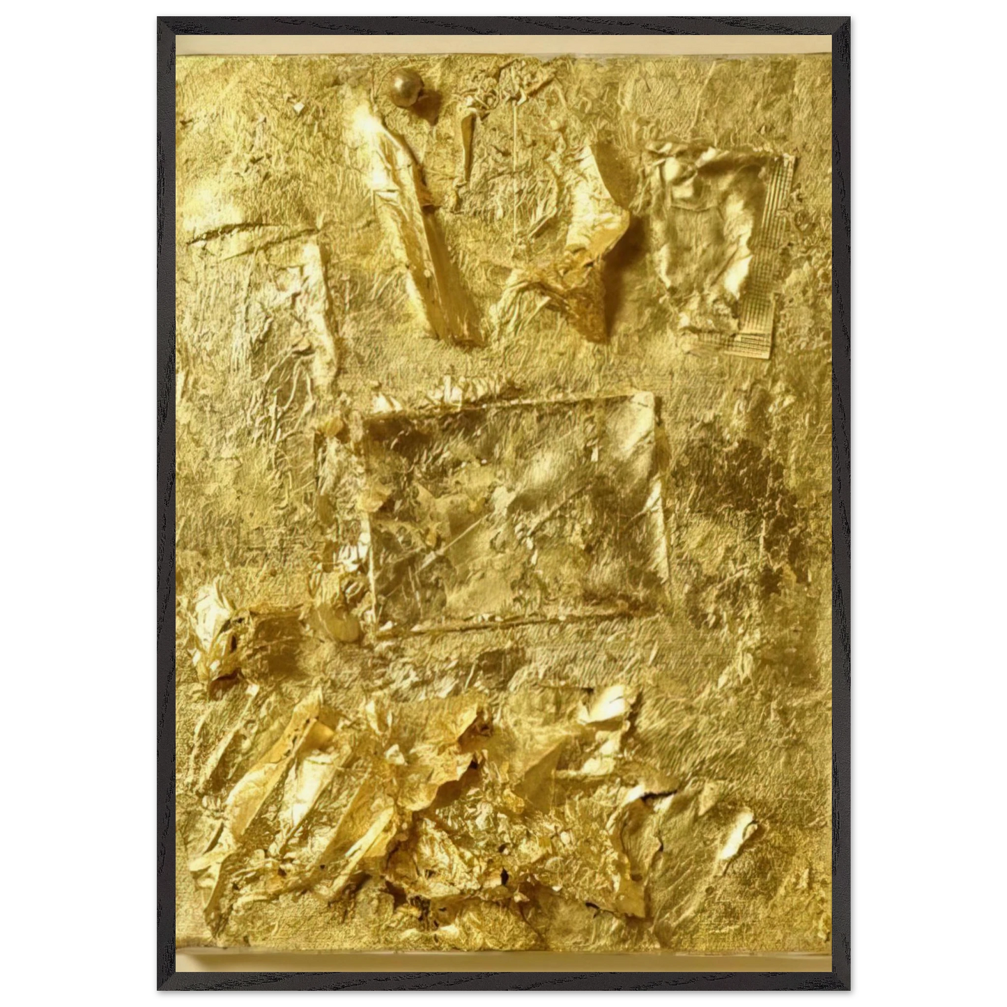 UNTITLED GOLD PAINTING 1964 - Robert Rauschenberg 70x100 cm / 28x40 inches Framed Art Print – Black Wooden Frame