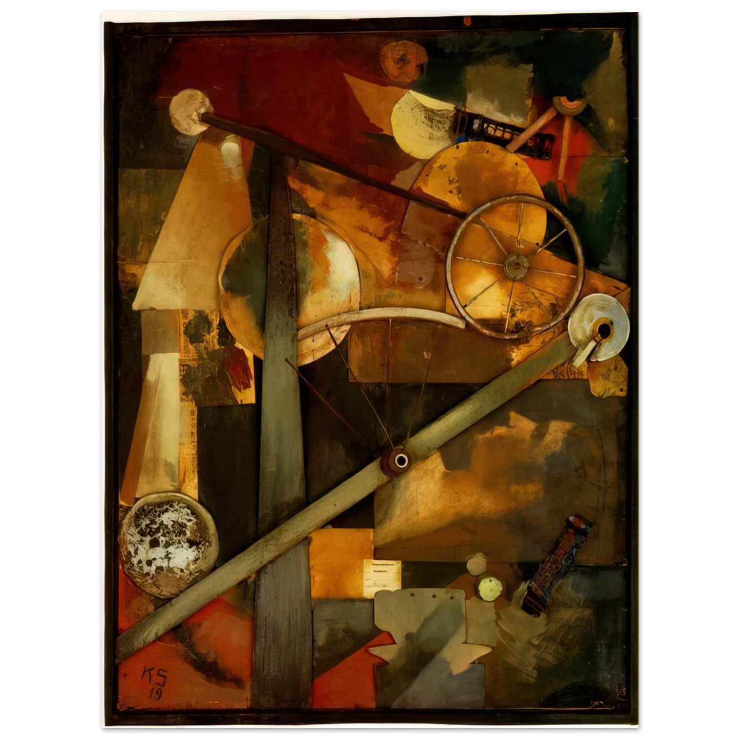 Kurt Schwitters - CONSTRUCTION FOR NOBLE LADIES 1919 Fine Art Poster - Default Title