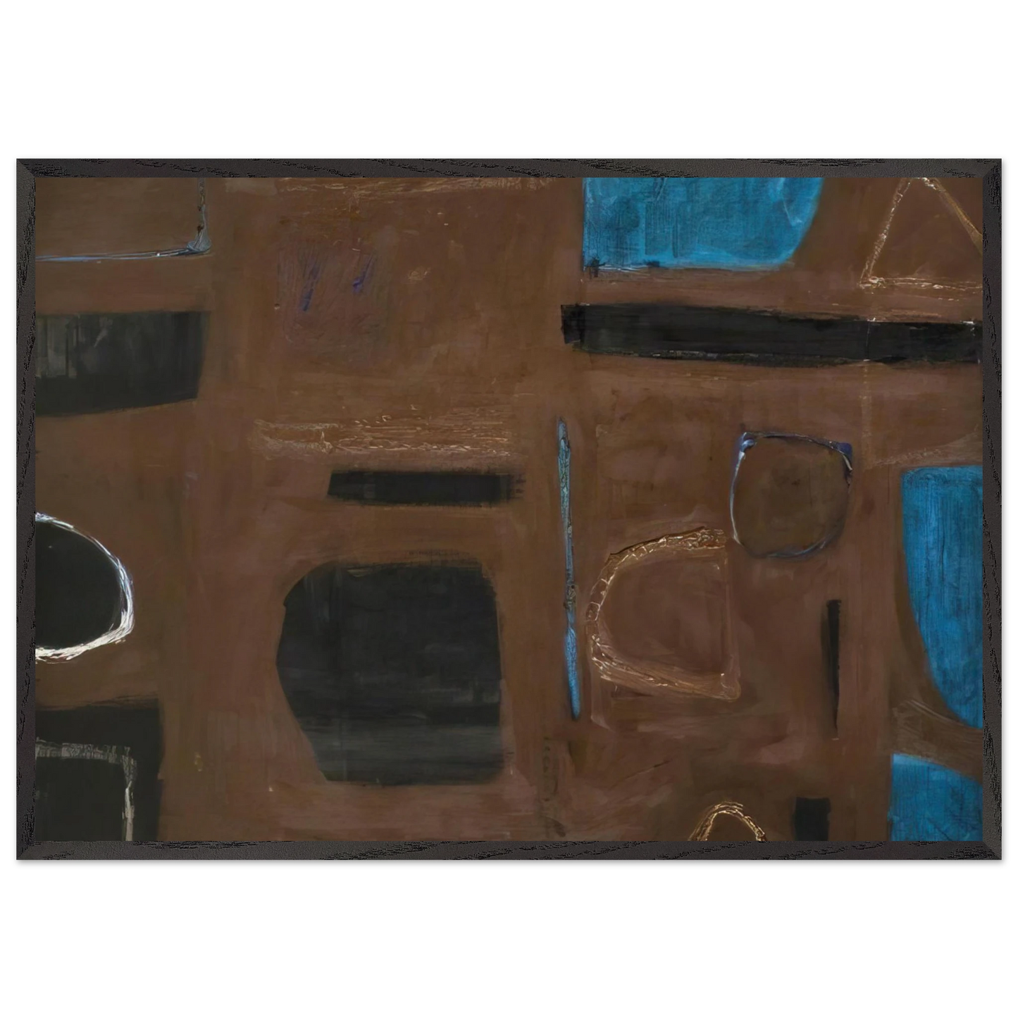 Brown and Black - 1960 - William Scott 70x100 cm / 28x40 inches Framed Art Print – Black Wooden Frame