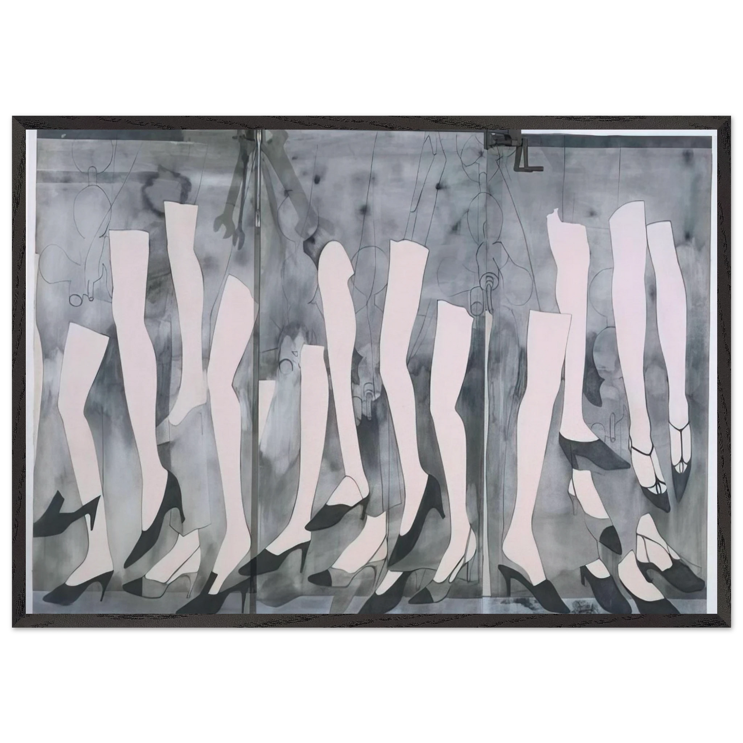WALKING DREAM WITH A FOUR FOOT CLAMP 1965 - Jim Dine 70x100 cm / 28x40 inches Framed Art Print – Black Wooden Frame