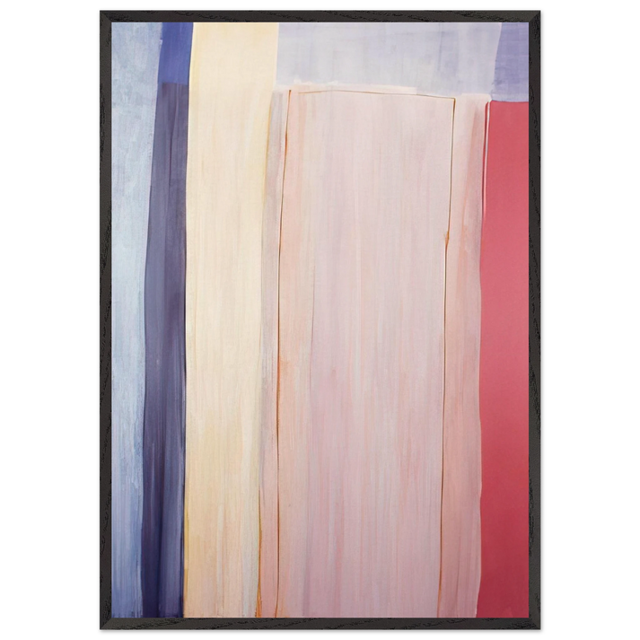 Trains and Oceans - 1973 - Ronnie Landfield 70x100 cm / 28x40 inches Framed Art Print – Black Wooden Frame