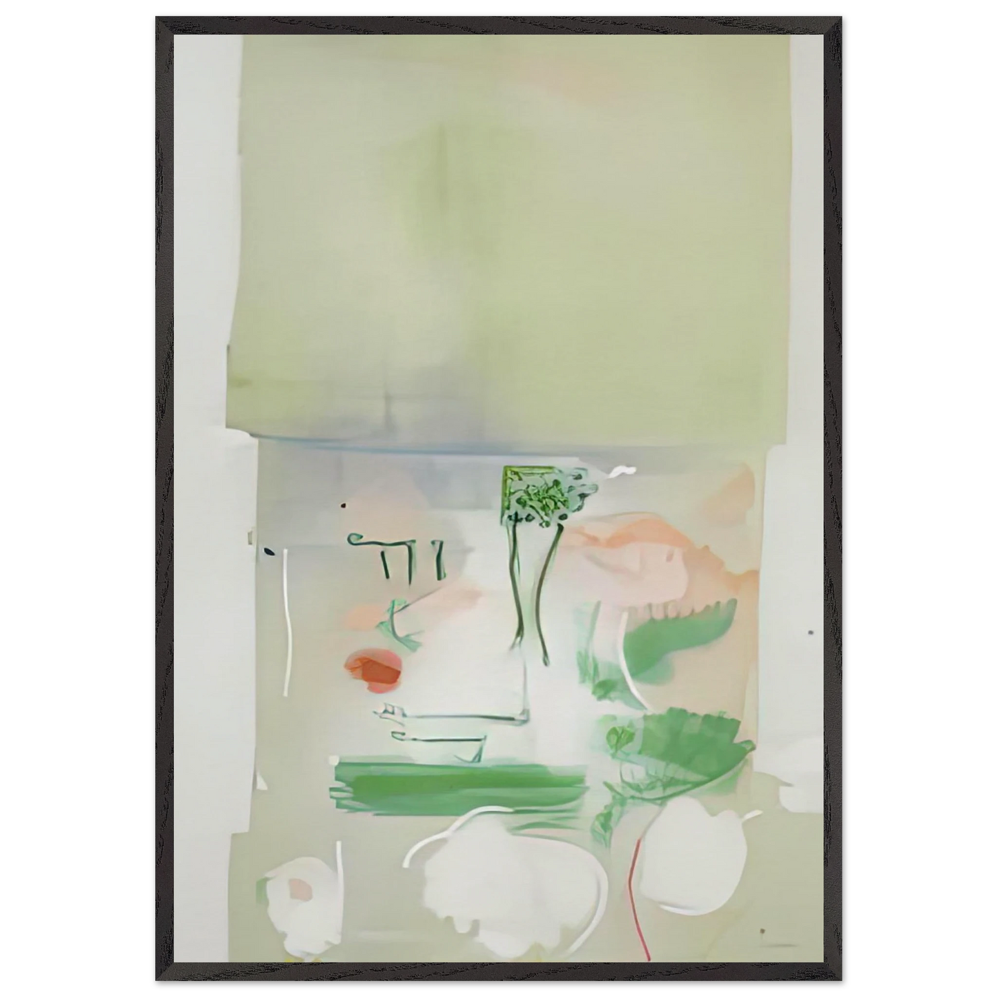Faerie Tale 1988- - Helen Frankenthaler 70x100 cm / 28x40 inches Framed Art Print – Black Wooden Frame