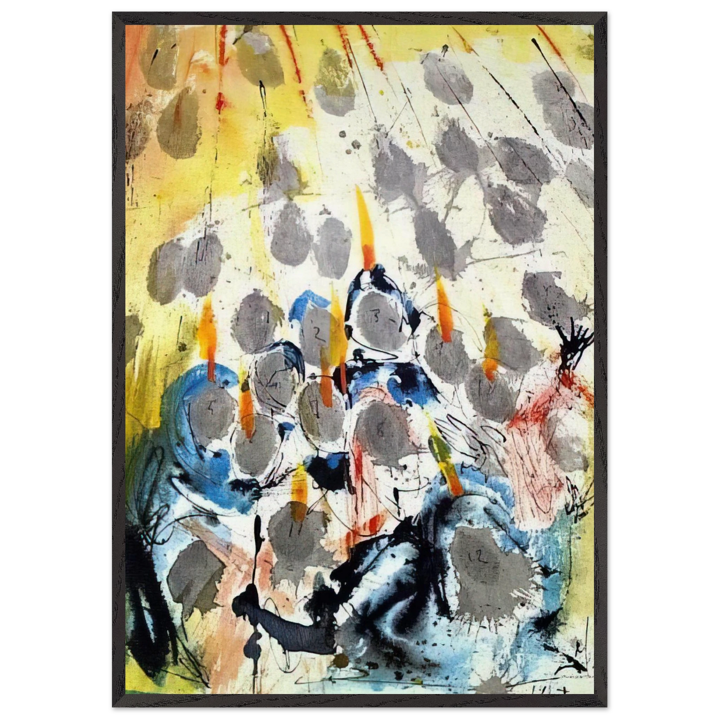 APPARUERUNT ILLIS DISPERTITAE LINGUAE ACTS 1 14 1967 - Salvador Dali Framed Art Print – Black Wooden Frame - Default Title - -Framed Art Print