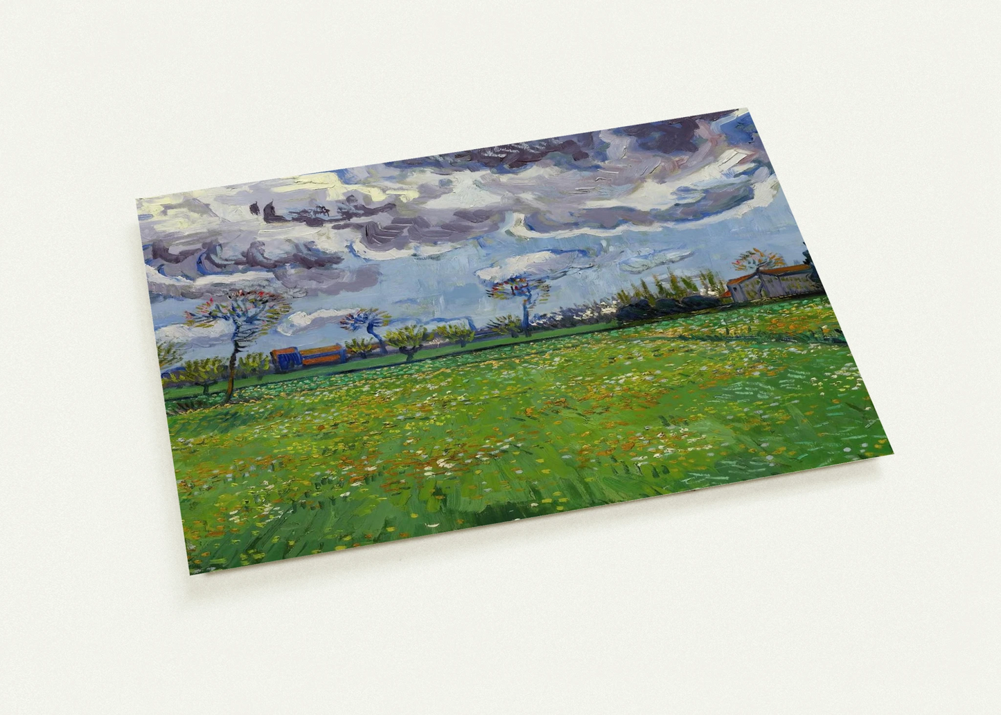 Landscape under a Stormy Sky By Vincent van Gogh Pack of 10 Post Cards | Vincent van Gogh Post Cards | A6 (10.5 x 14.8 cm) - 4.1 x 5.8 inches