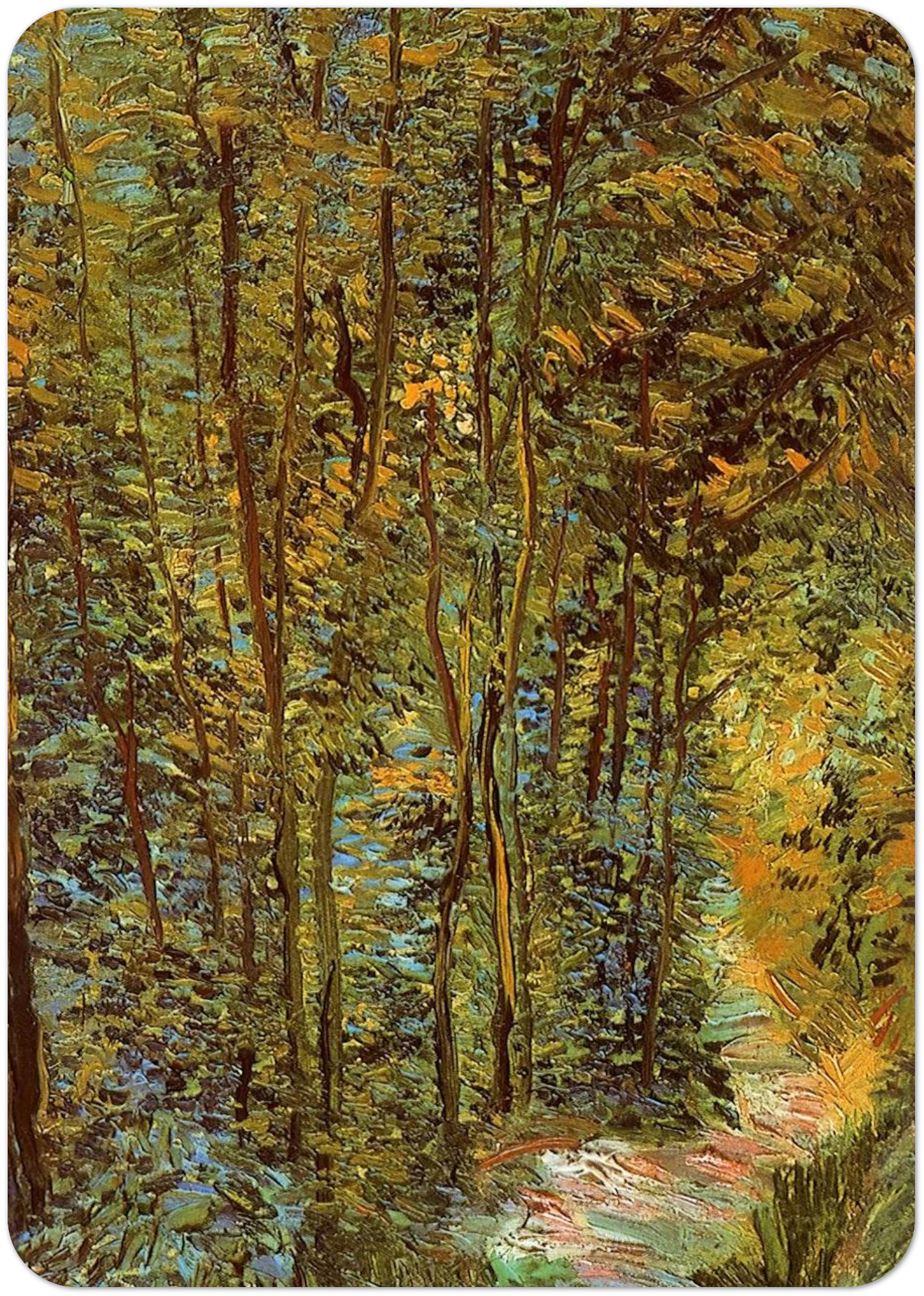 Path in the Woods By Vincent van Gogh Pack of 10 Post Cards | Vincent van Gogh Post Cards | A6 (10.5 x 14.8 cm) - 4.1 x 5.8 inches