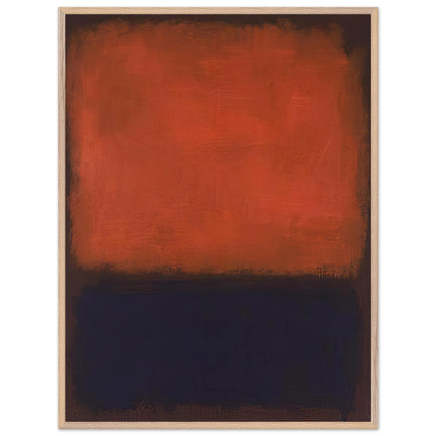 Mark Rothko - No. 14 - 1960 Wall Art - 60x80 cm / 24x32 inches - Premium Wooden Framed Poster With Fine Art Paper-canvas - Wood frame