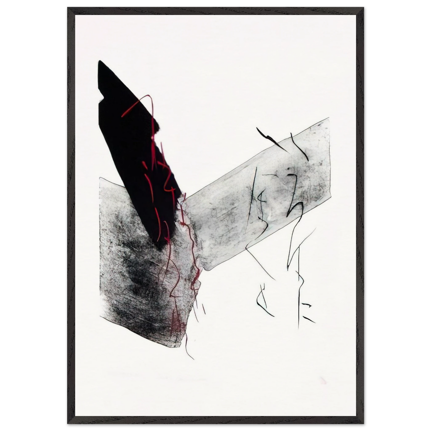 Katachi - Abstract Expressionism - Toko Shinoda 70x100 cm / 28x40 inches Framed Art Print – Black Wooden Frame