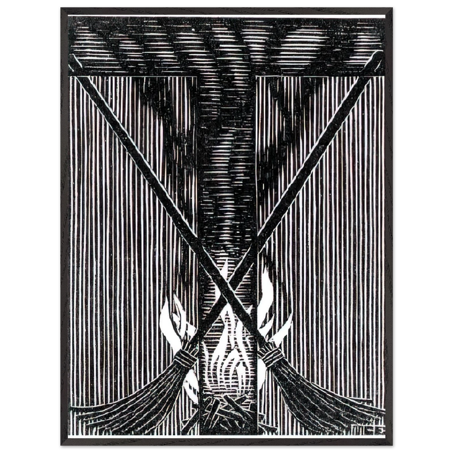 MC Escher - INITIAL T Wall Art - 60x80 cm / 24x32 inches - Fine Art Poster - -