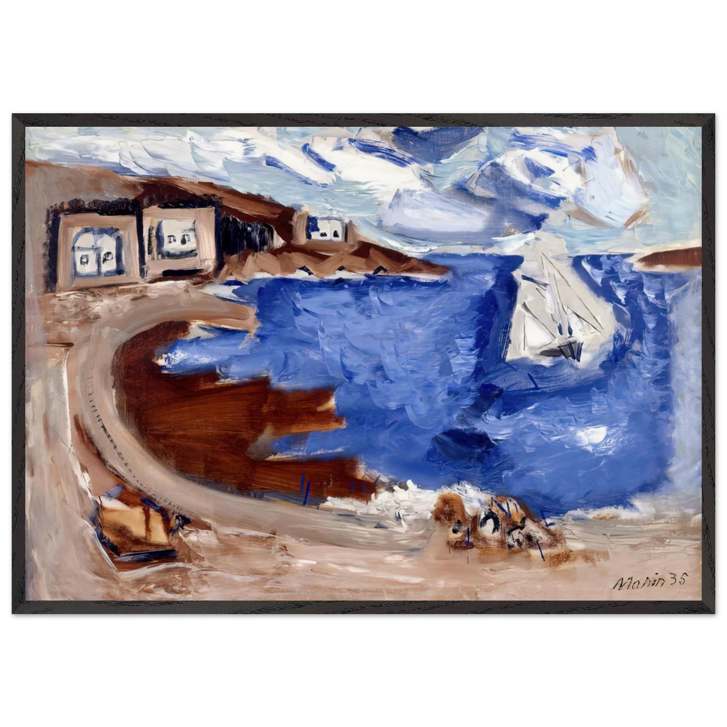 From Seeing Cape Split - 1935 - John Marin 70x100 cm / 28x40 inches Framed Art Print – Black Wooden Frame