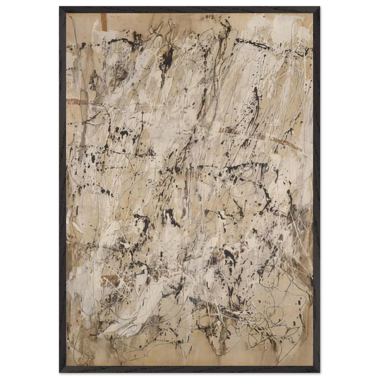 Pittura 12-58 - 1958 - Enrico Castellani Framed Art Print – Black Wooden Frame - Default Title - -Framed Art Print