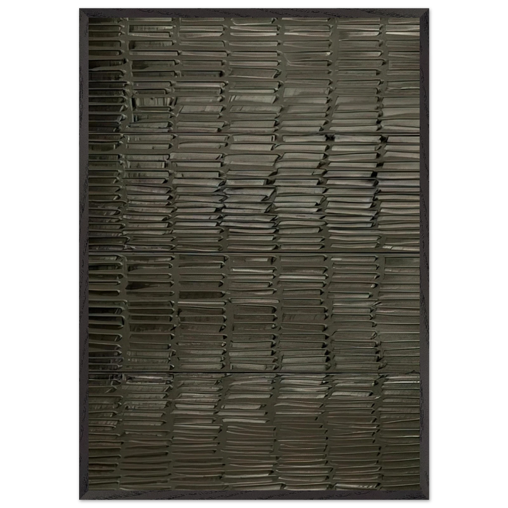 Peinture 324 x 181 cm 19 fevrier 2009 Polyptyque - 2009 - Pierre Soulages 70x100 cm / 28x40 inches Framed Art Print – Black Wooden Frame