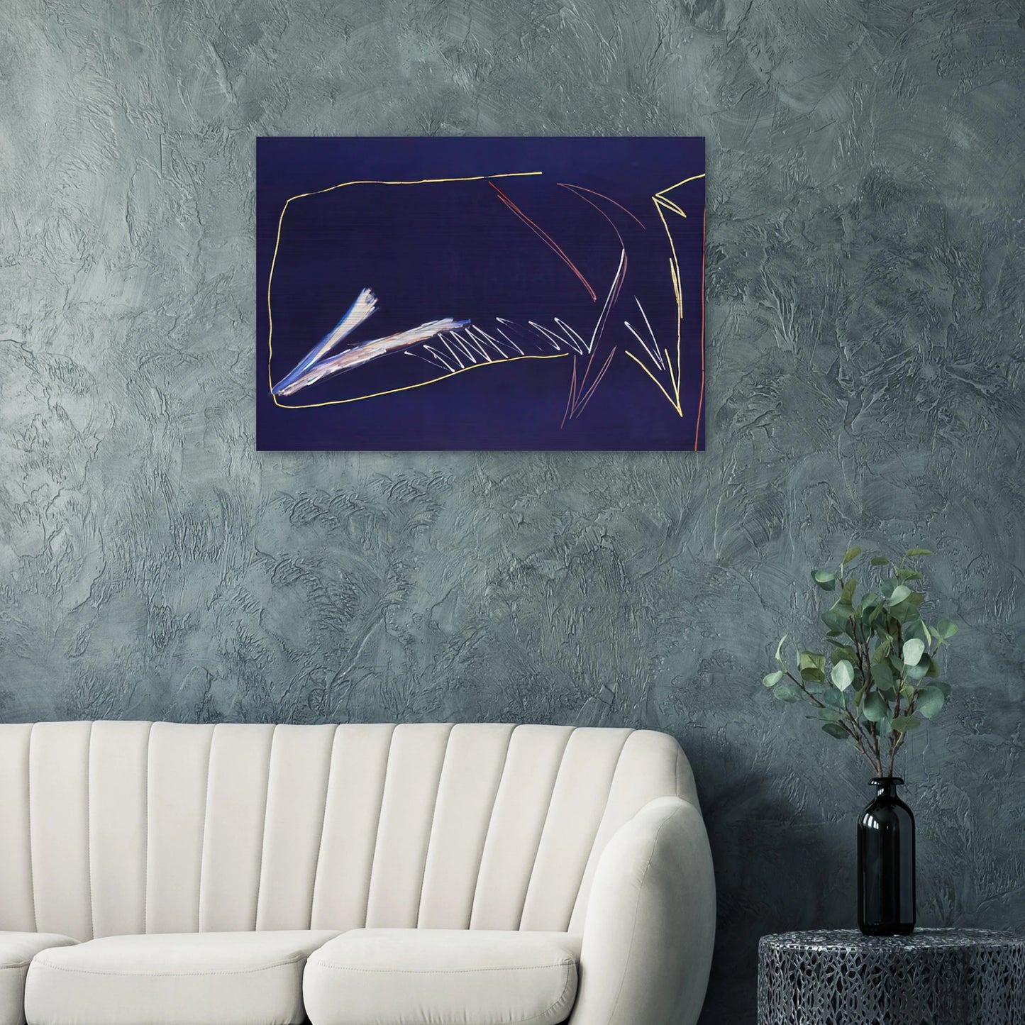 The Blue Whale - 1973 - Ronnie Landfield Brushed Aluminum Print - 70x100 cm / 28x40 inches | Ronnie Landfield Aluminum Print | Ronnie Landfield Prints