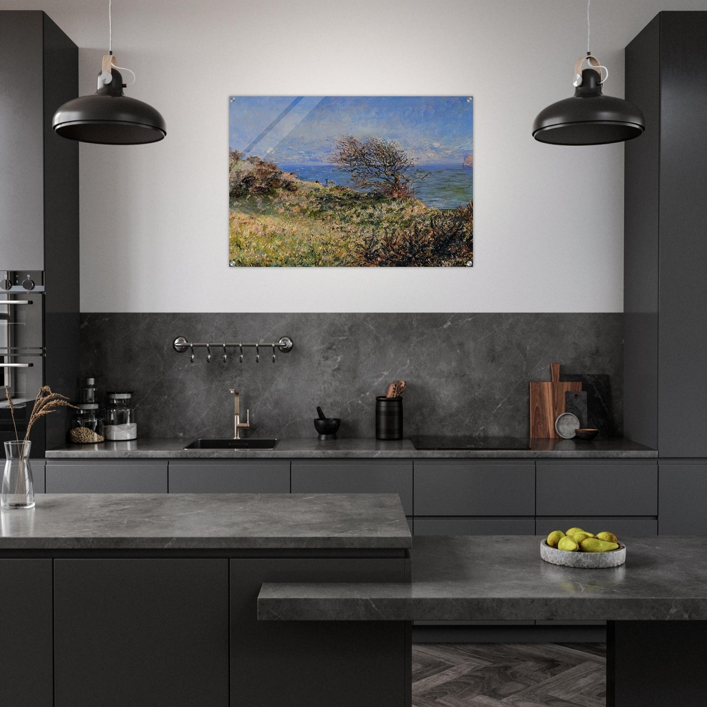 On the Cliff at Fecamp - claude monet Acrylic Print - 70x100 cm / 28x40″ inches