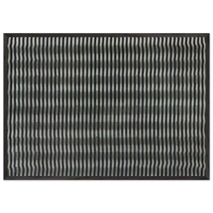 Untitled Striped Surface - 1961 - Enrico Castellani 70x100 cm / 28x40 inches Framed Art Print – Black Wooden Frame