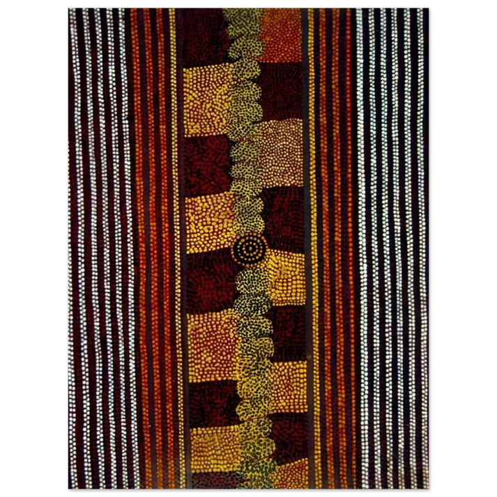 Clifford Possum Tjapaltjarri - Water Track Dreaming - 1981 75x100 cm / 30x40inches Fine Art Poster