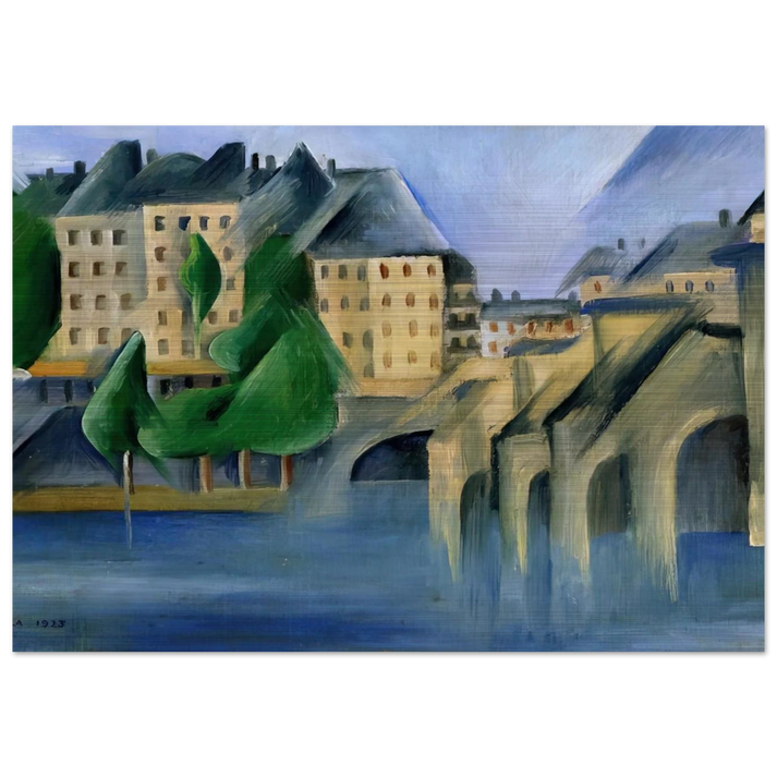 New Bridge - Tarsila do Amaral Brushed Aluminum Print - 70x100 cm / 28x40 inches | Tarsila do Amaral Aluminum Print | Tarsila do Amaral Prints