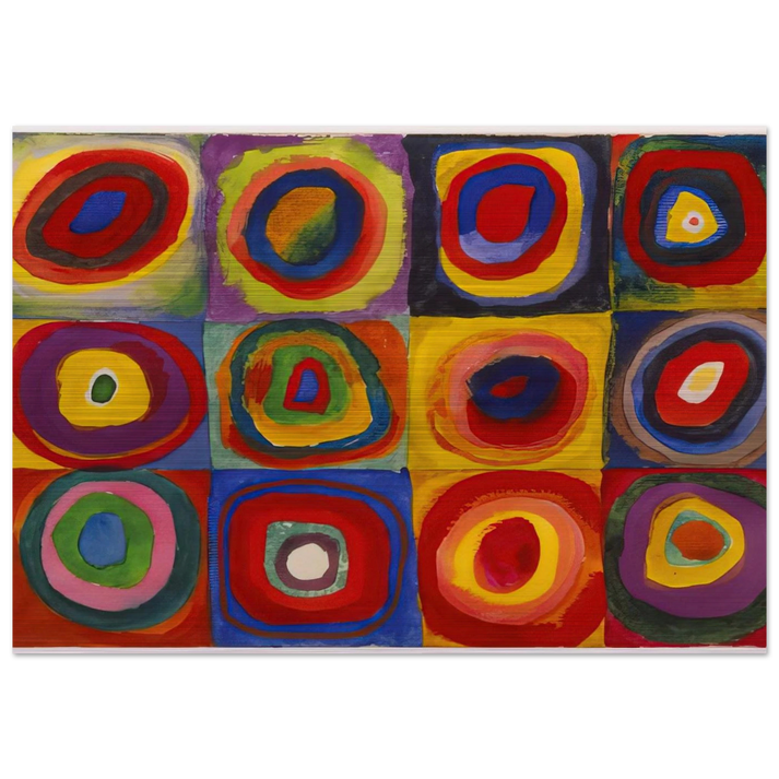 COLOR STUDY SQUARES WITH CONCENTRIC CIRCLES 1913 - Wassily Kandinsky Brushed Aluminum Print - 70x100 cm / 28x40 inches | Wassily Kandinsky Aluminum Print | Wassily Kandinsky Prints