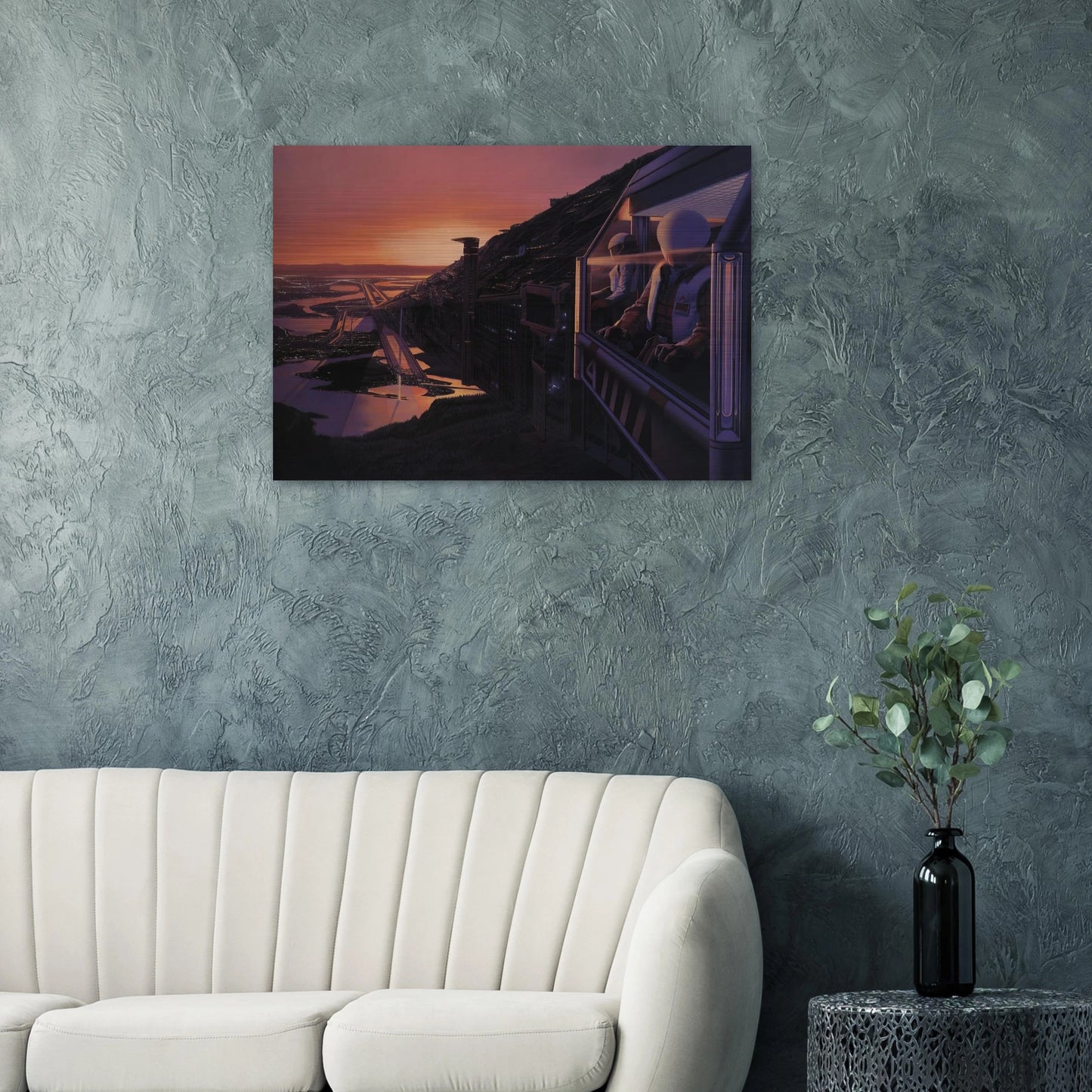 Syd Mead - Syd Mead Brushed Aluminum Print - 70x100 cm / 28x40 inches | Syd Mead Aluminum Print | Syd Mead Prints