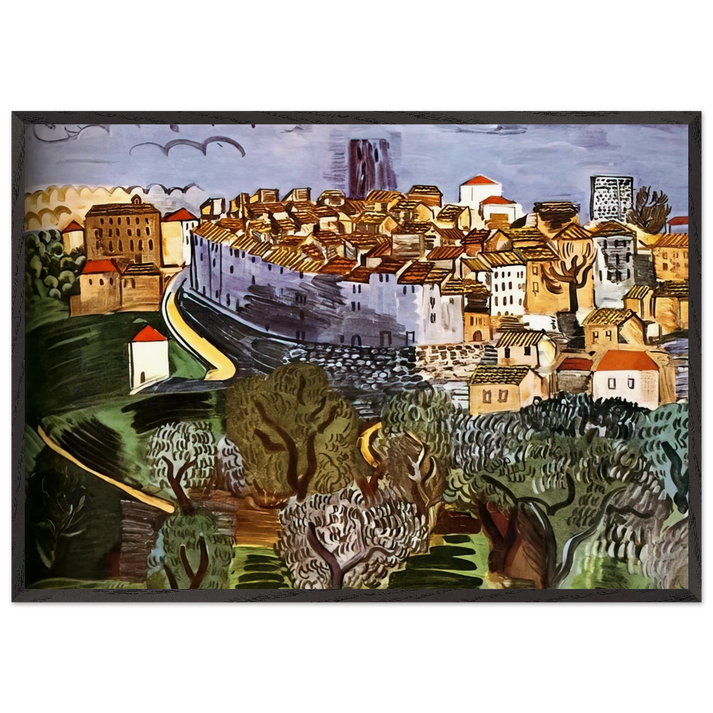 VENCE 1923 - Raoul Dufy 70x100 cm / 28x40 inches Framed Art Print – Black Wooden Frame