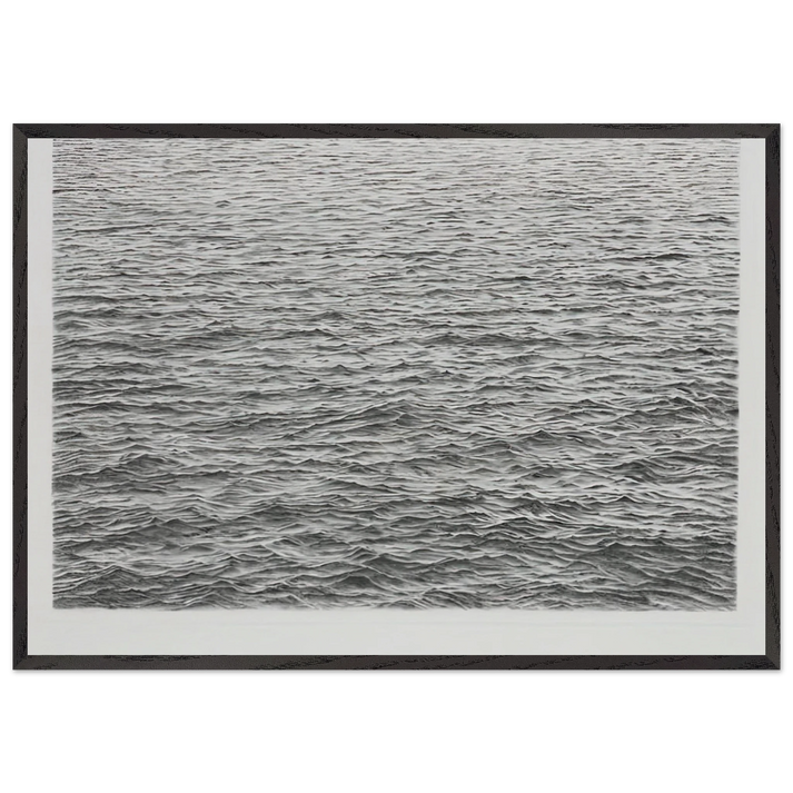 DRYPOINT OCEAN SURFACE 1983 - Vija Celmins 70x100 cm / 28x40 inches Framed Art Print – Black Wooden Frame