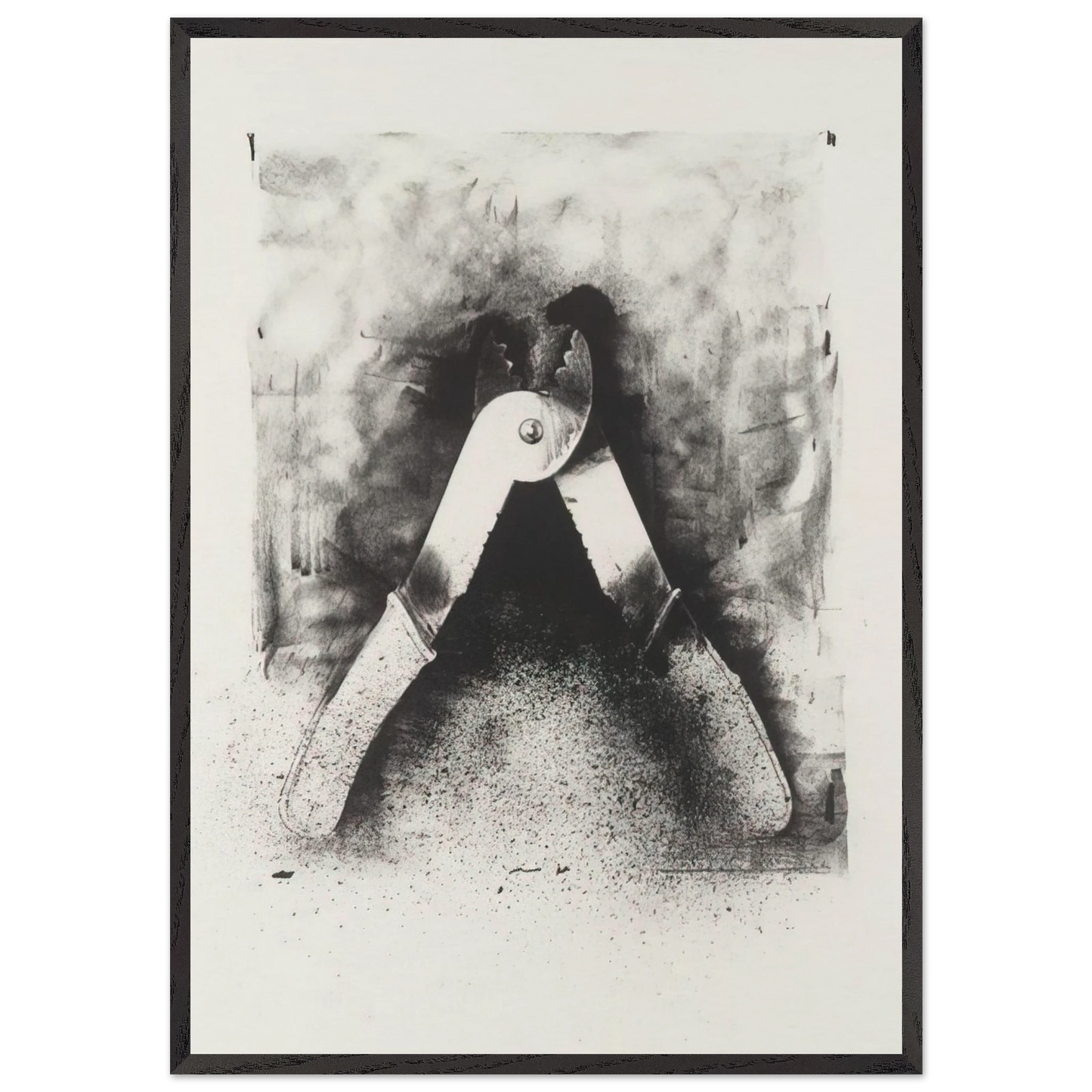 UNTITLED FROM TEN WINTER TOOLS 1973 7 - Jim Dine 70x100 cm / 28x40 inches Framed Art Print – Black Wooden Frame