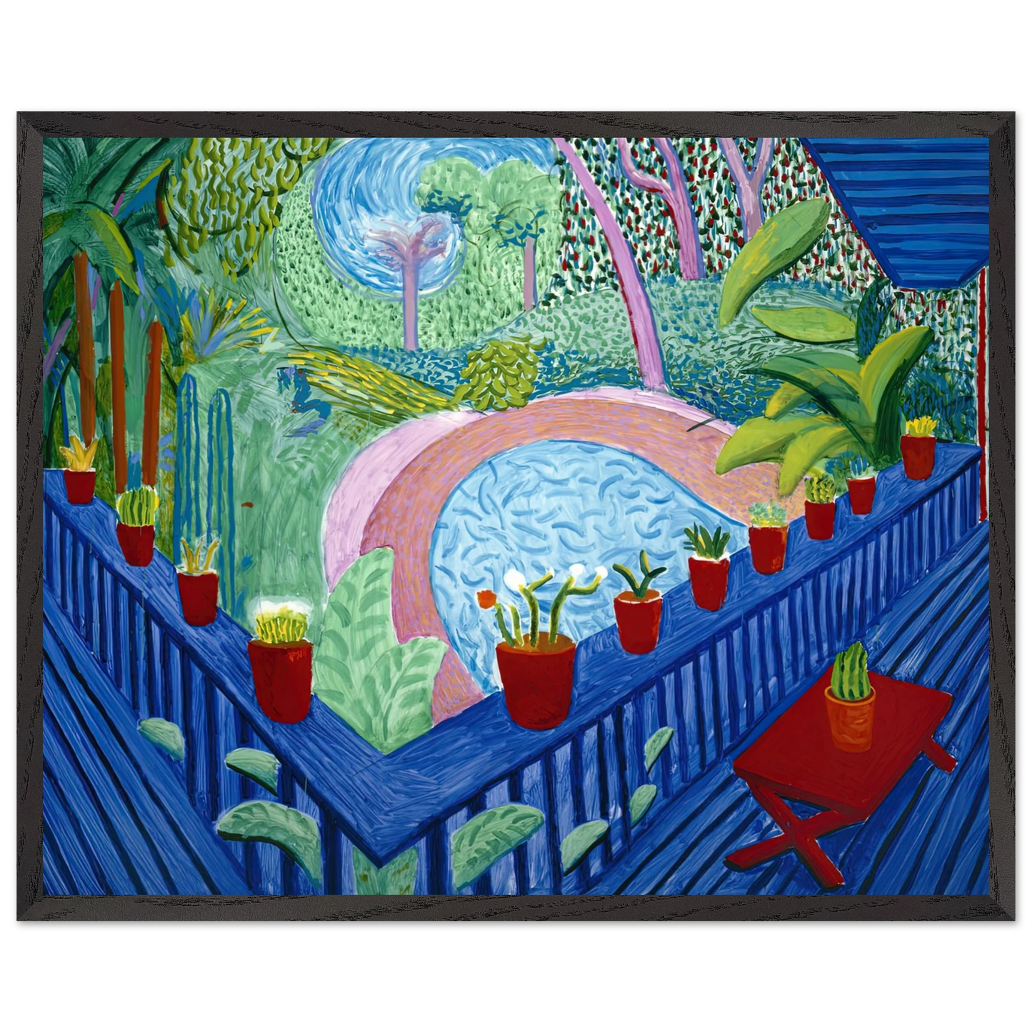 David Hockney - David Hockney Wall art - A3 (29.7 x 42 cm) - Premium Wooden Framed Poster With Fine Art Paper-canvas - Wood frame