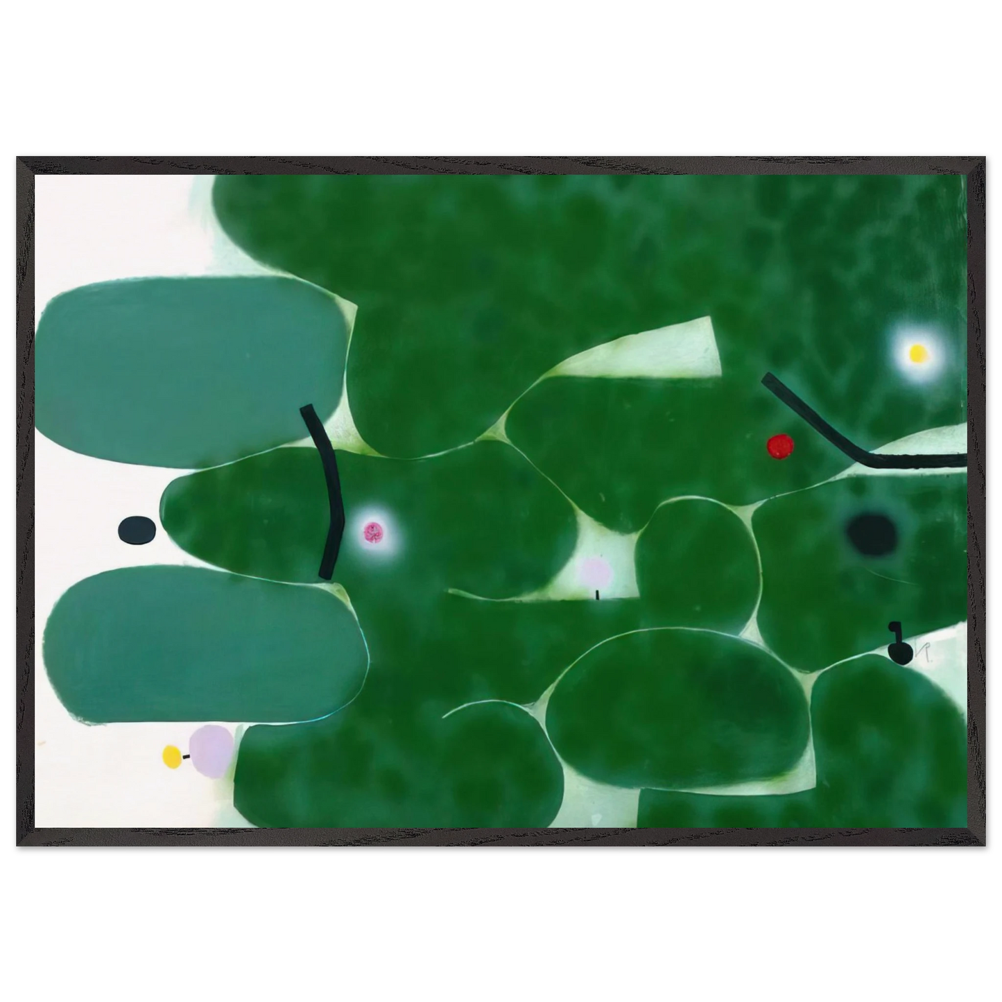 THE GREEN EARTH 1980 - Victor Pasmore 70x100 cm / 28x40 inches Framed Art Print – Black Wooden Frame