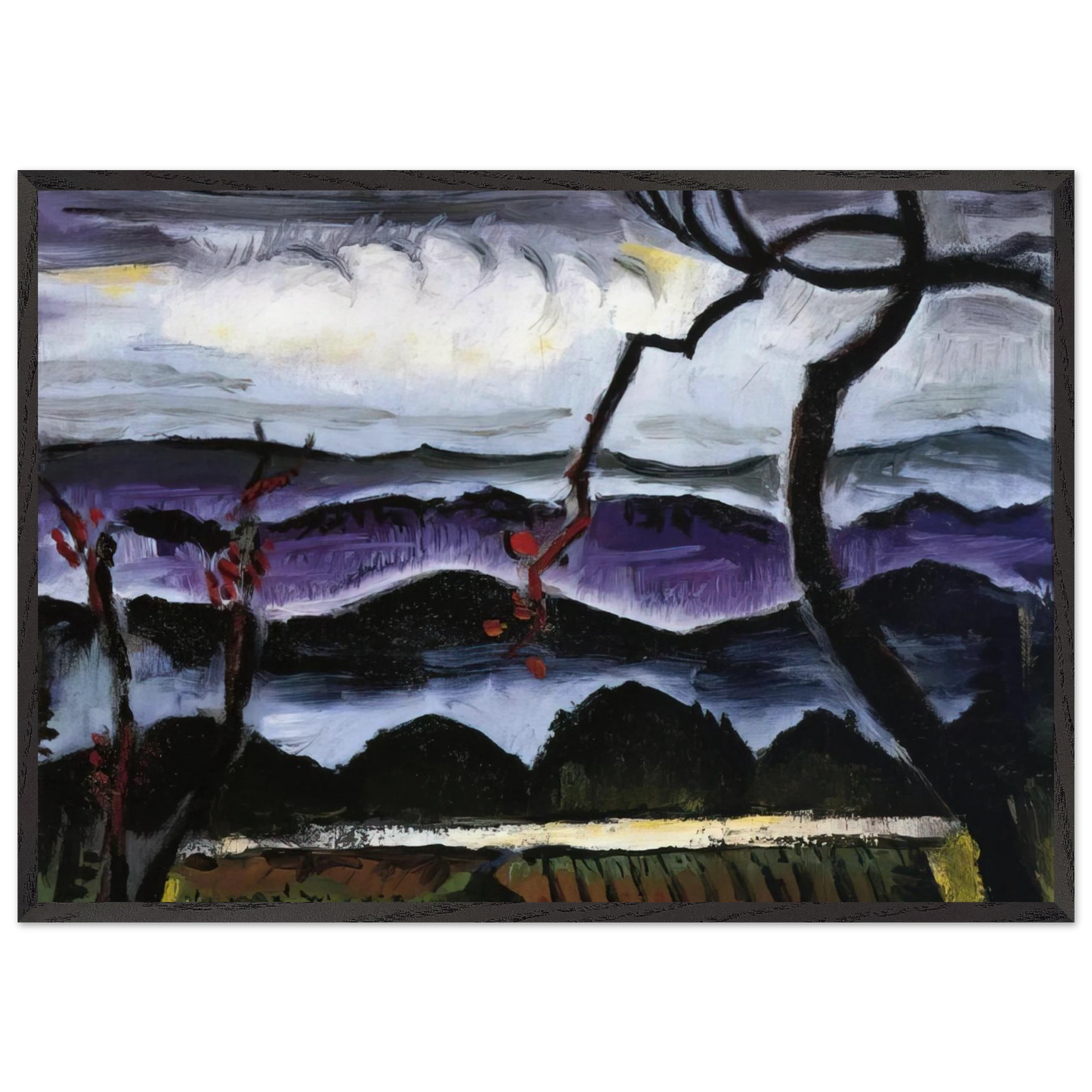 HILLS - Man Ray 70x100 cm / 28x40 inches Framed Art Print – Black Wooden Frame