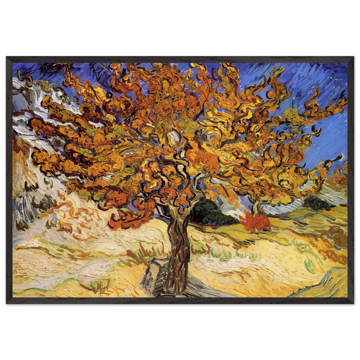 Mulberry Tree - Vincent van Gogh 70x100 cm / 28x40 inches Framed Art Print – Black Wooden Frame