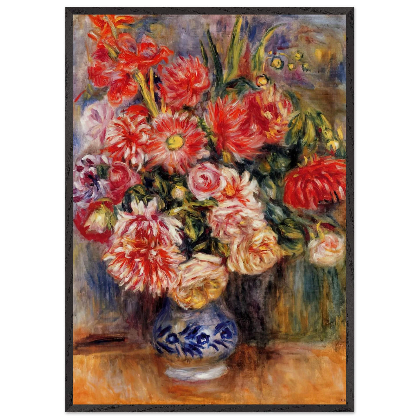 Bouquet N3 - Pierre-Auguste Renoir 70x100 cm / 28x40 inches Framed Art Print – Black Wooden Frame