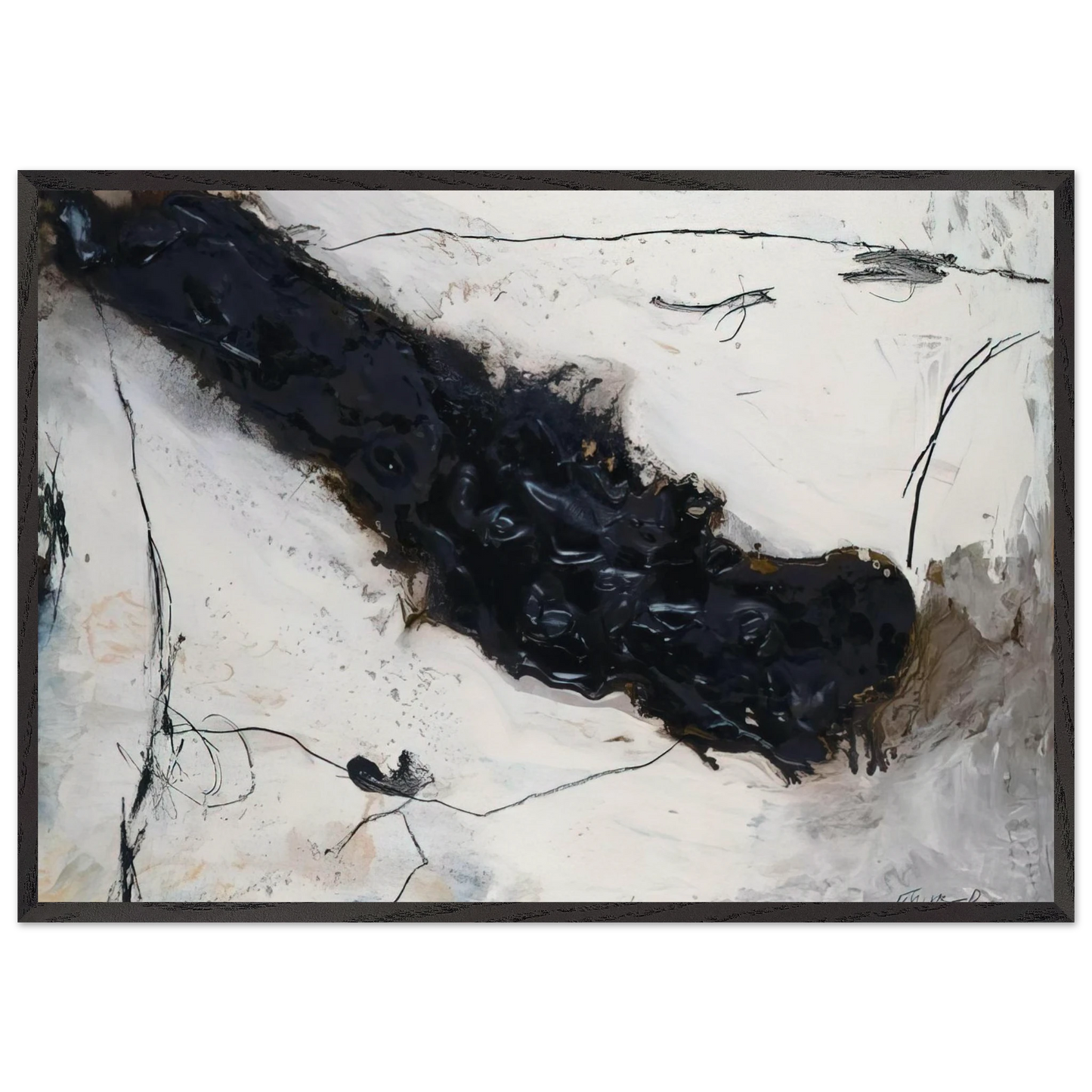 Fluss - 1983 - Emil Schumacher 70x100 cm / 28x40 inches Framed Art Print – Black Wooden Frame