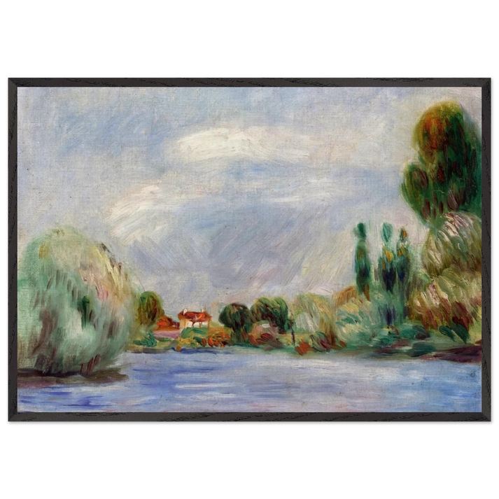 House on the River - Pierre-Auguste Renoir 70x100 cm / 28x40 inches Framed Art Print – Black Wooden Frame