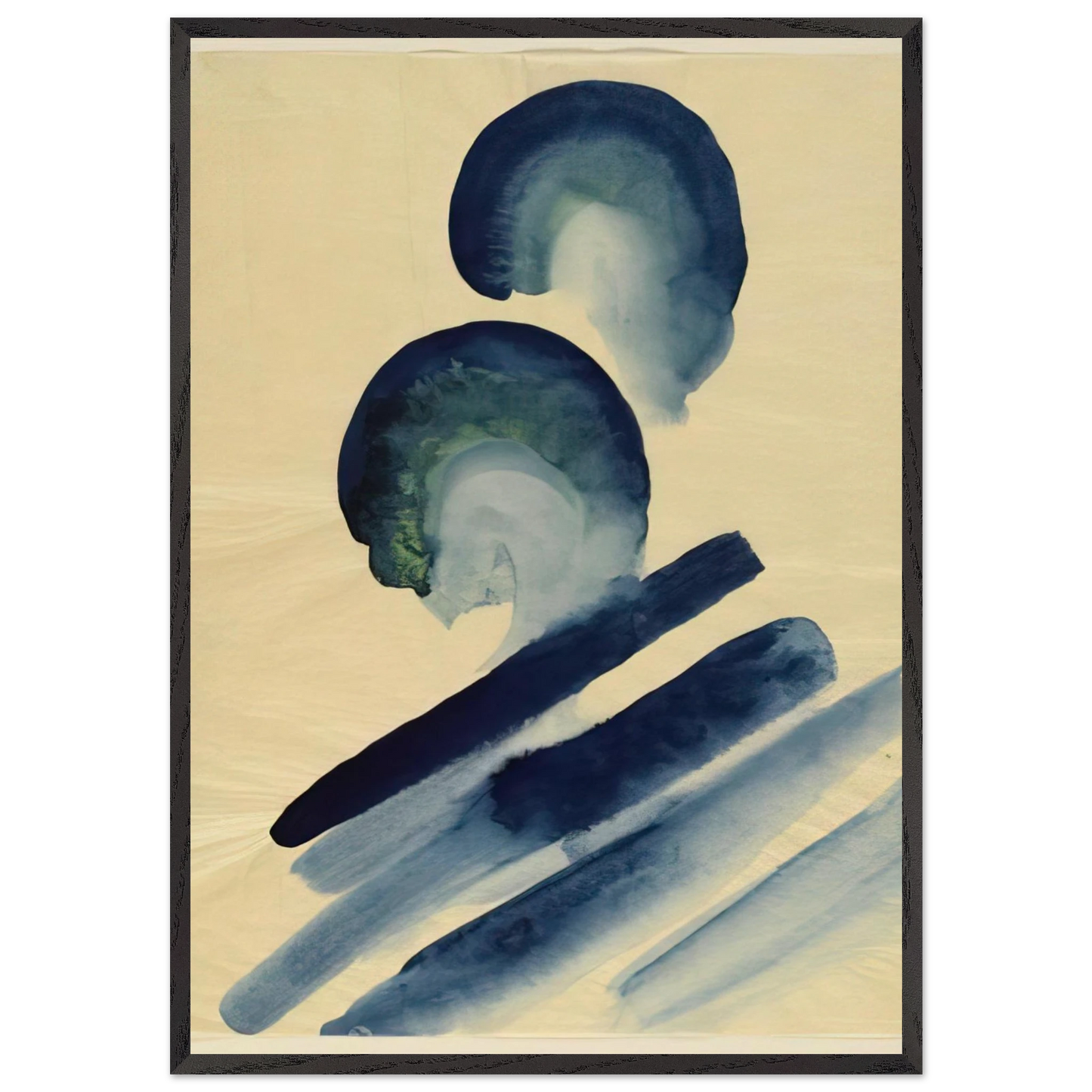 Blue-02 - Georgia OKeeffe 70x100 cm / 28x40 inches Framed Art Print – Black Wooden Frame