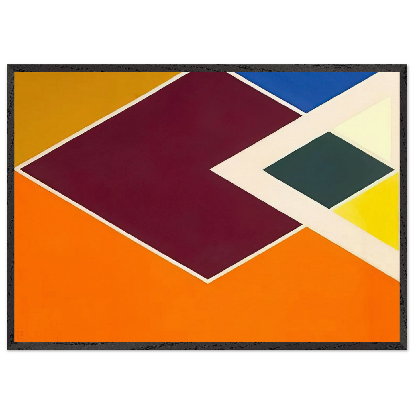 Batticaloa from the Diamond Drill series - Hard Edge Painting - Larry Zox 70x100 cm / 28x40 inches Framed Art Print – Black Wooden Frame