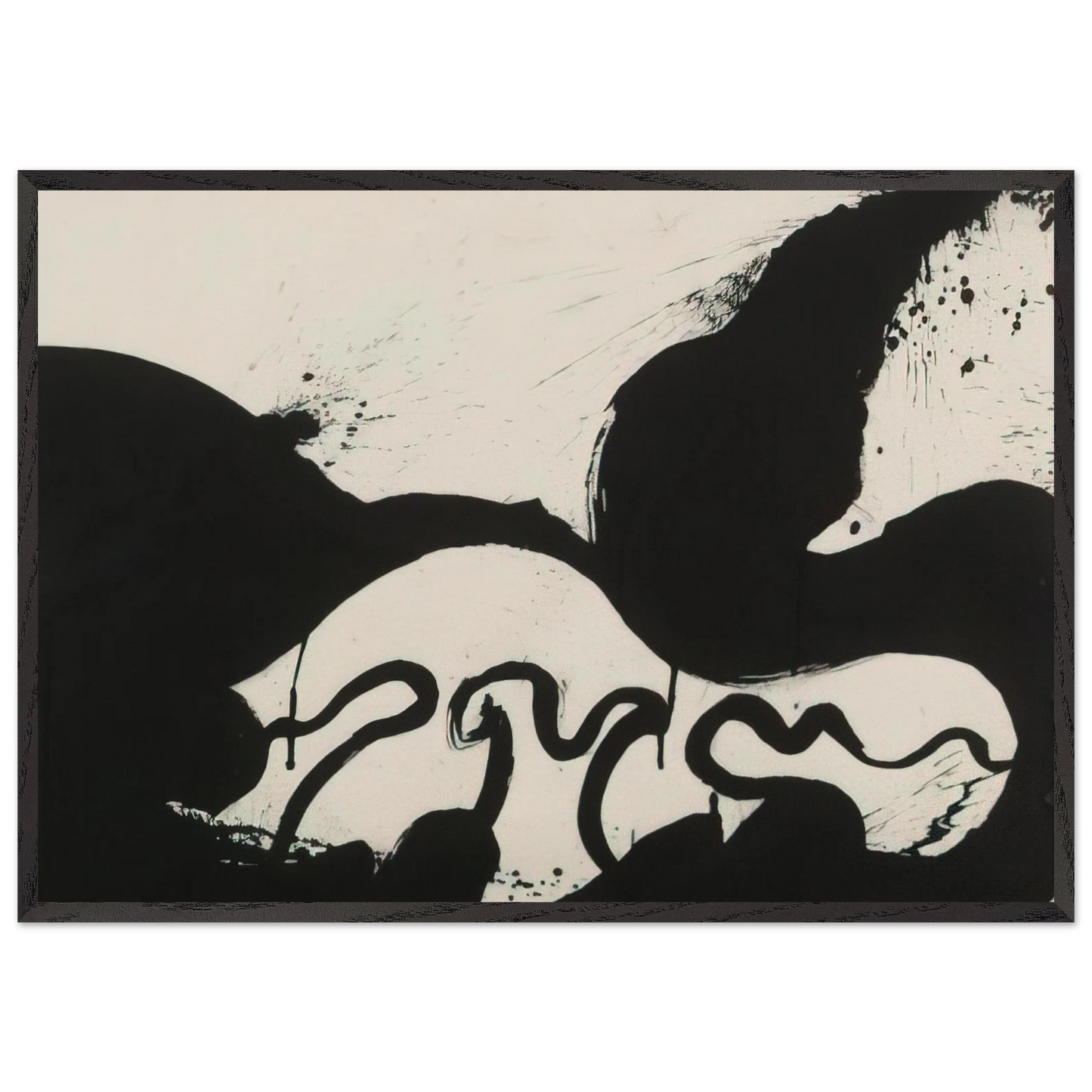 Untitled - 1973 N2 - Norman Bluhm Framed Art Print – Black Wooden Frame - Default Title - -Framed Art Print